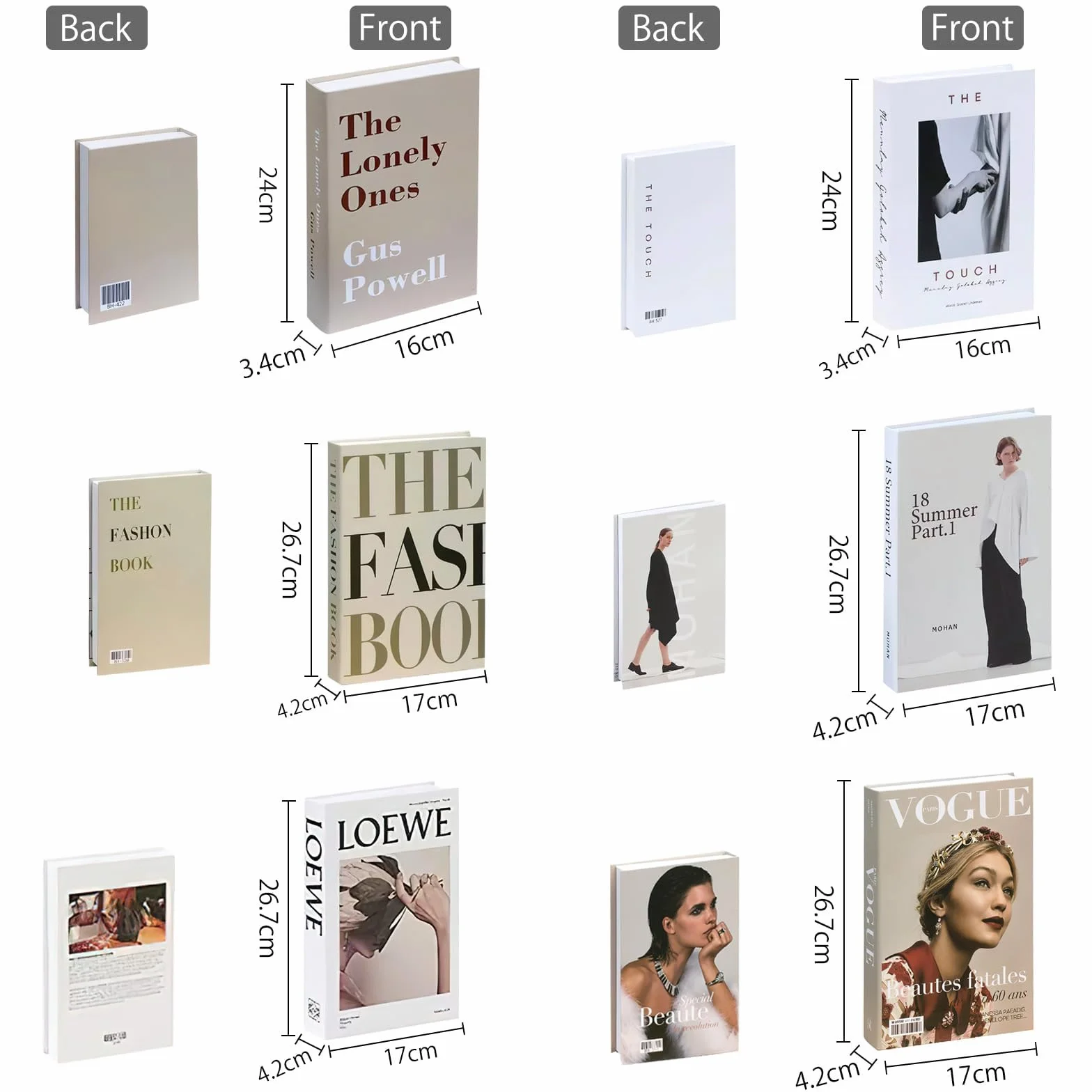 Libros falsos de moda, libros decorativos para decoración del hogar, libros de exhibición de tapa dura para mesas de centro/estantes, libro de almacenamiento para decoración del hogar, estantería