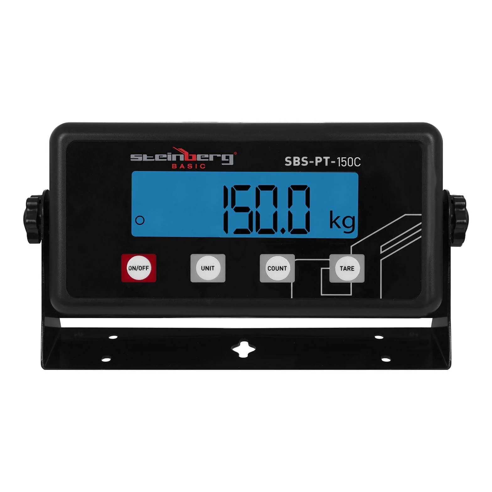 Steinberg Systems SBS-PT-150C Báscula postal digital (125 kg/20 g, superficie de pesaje de 40 x 40 cm, pantalla LCD, apagado automático)