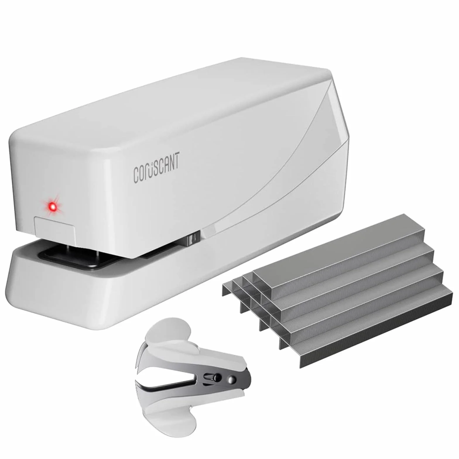 Coruscant Grapadora eléctrica, automática, muy resistente, 25 hojas, puede contener 210 grapas, incluye 2000 grapas y 1 extractor de grapas. Grapadora eléctrica de escritorio de CA o con pilas para