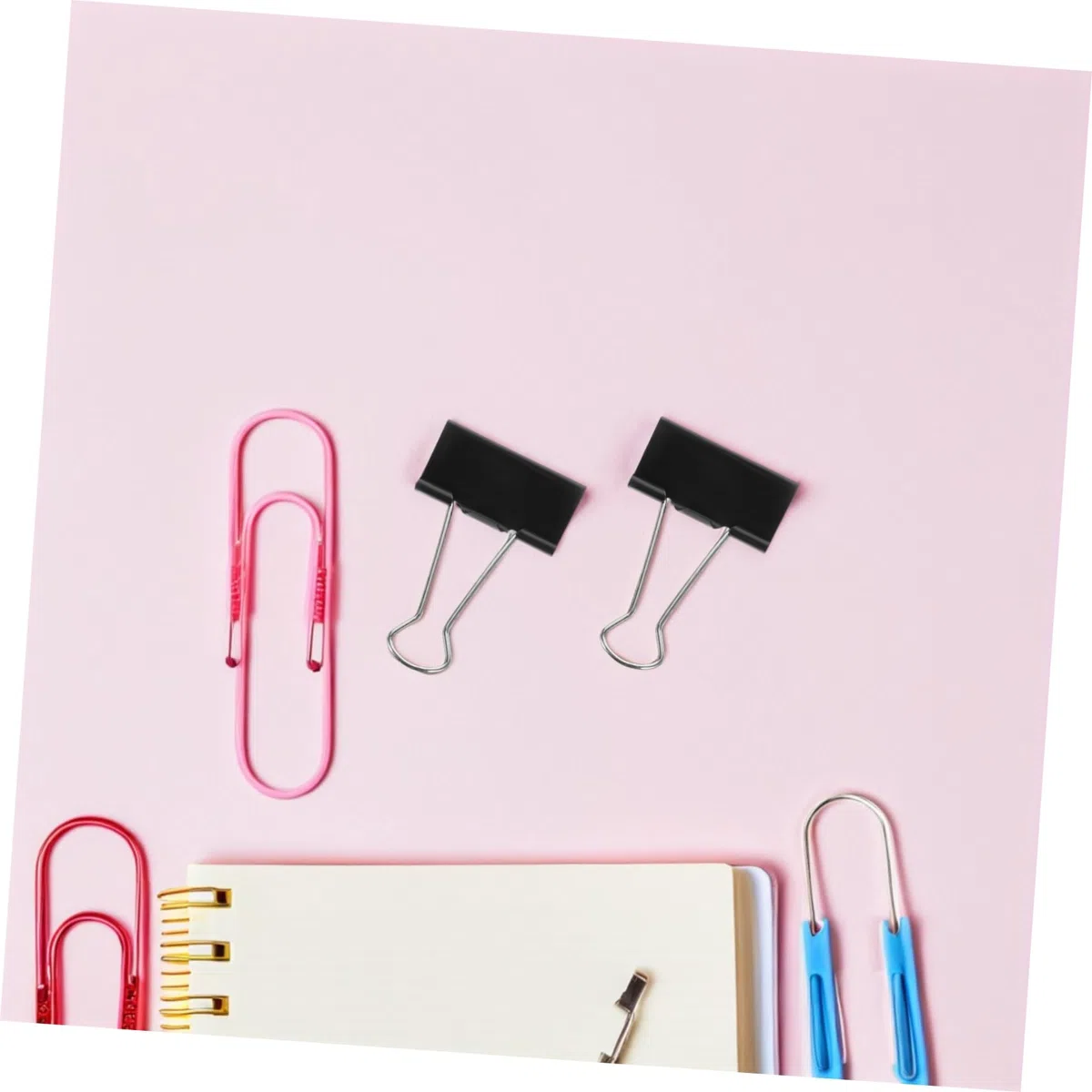 SEWACC 60 piezas Clips de Metal Negro para Oficina Sujeción Resistente Papeles Facturas Organizador Reutilizable