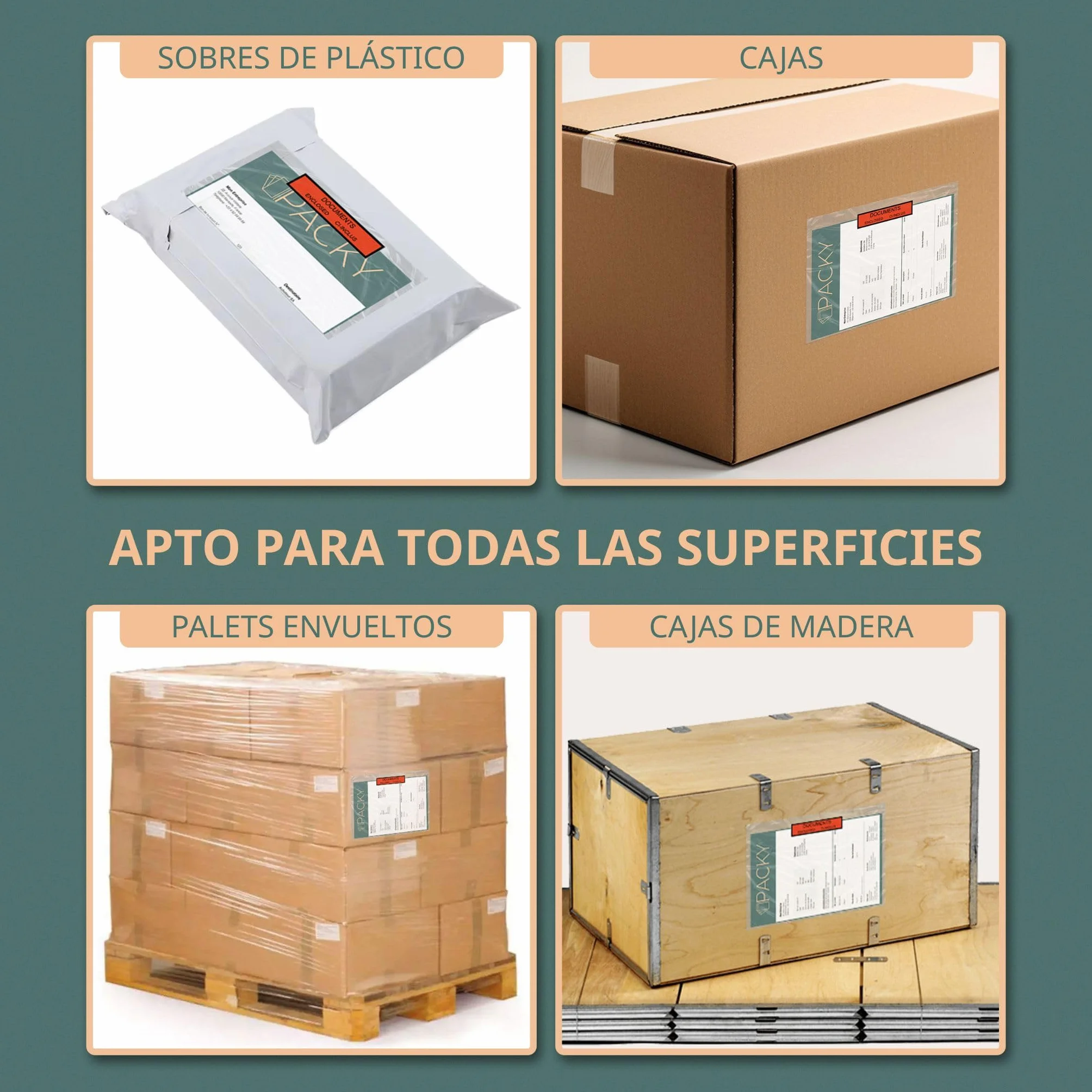 Sobres Portadocumentos Adhesivos A5 225x165 mm 1000 Unidades Transparente