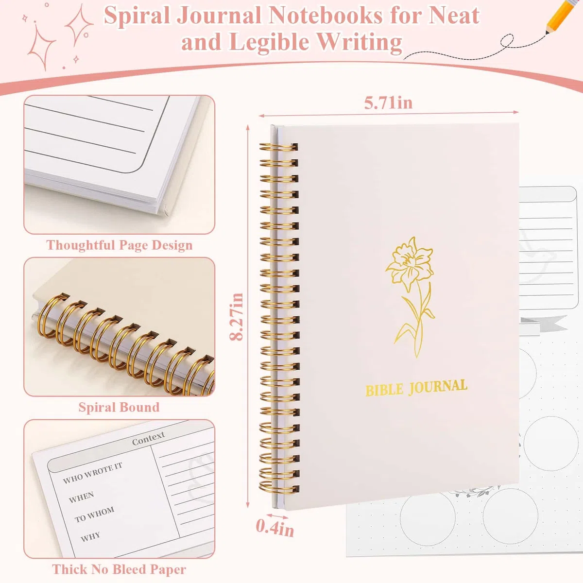 Flasoo Paquete de 106 suministros de estudio bíblico para mujeres, kit de anotación de diario de la iglesia, notas y marcadores con estuche y más accesorios de la Biblia, regalo cristiano