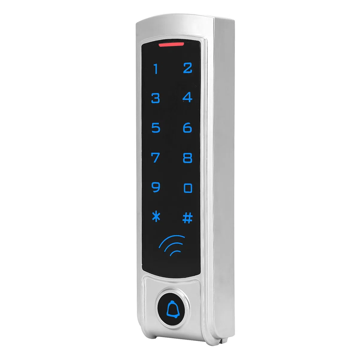 Teclado Lector de Tarjetas con Teclado Retroiluminado para Control de Acceso de Alta Seguridad, 2000 Usuarios, Material Metálico, Frecuencia de 13,56 MHz