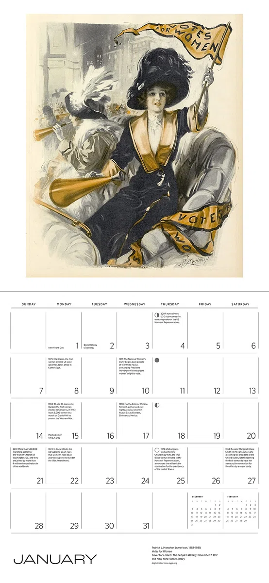 The Fight for Women's Rights 2024 Calendario de pared