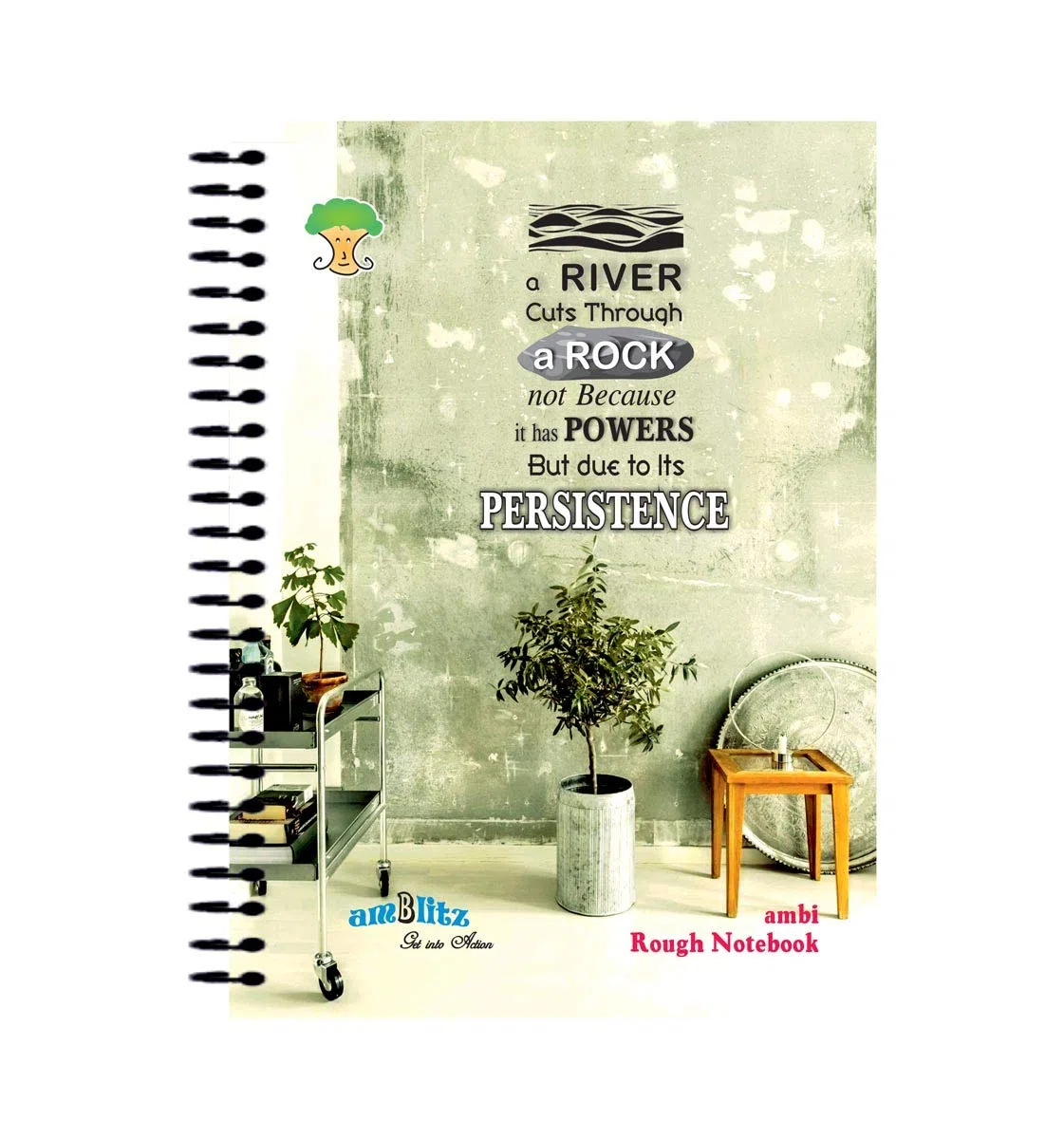 amblitz Cuaderno de espiral rugosa | 500 páginas | Paquete de 4 cuadernos | Tamaño A4 | Rayado de una sola línea | Cuaderno de práctica estudiantil |