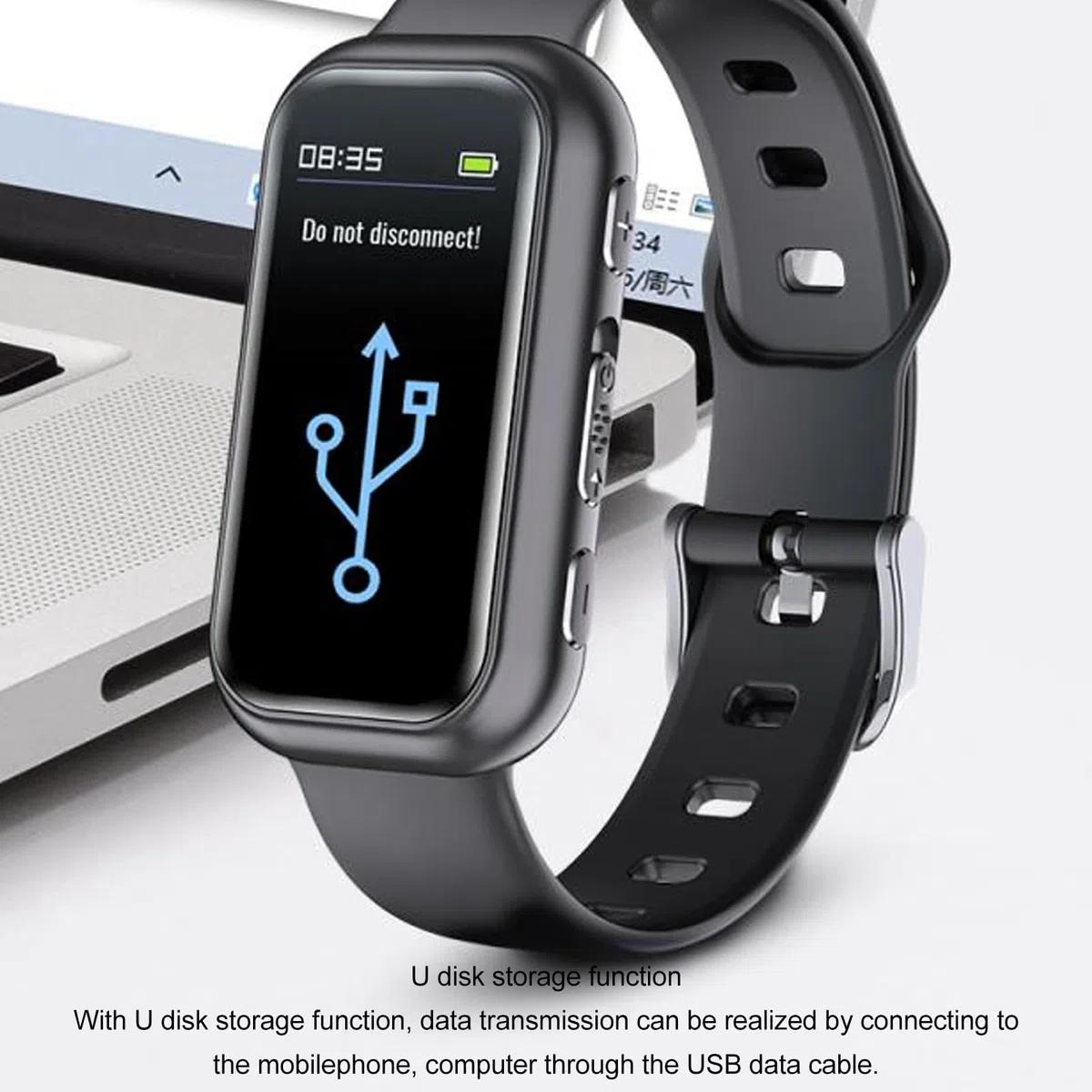 Reloj con Grabadora de Voz, Pulsera con Grabadora Digital Reloj con Grabadora de Voz Reducción de Ruido HD Reproductor de MP3 Cifrado de Archivos Grabadora Activada por Voz Reloj