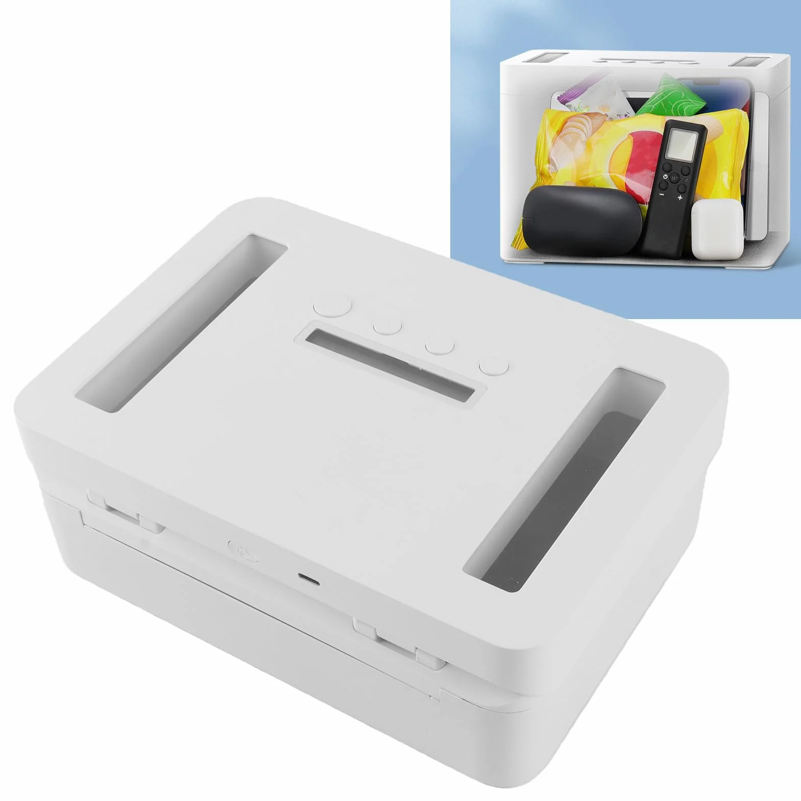 Caja de Seguridad con Temporizador de Metal, Caja de Seguridad para Teléfono con Temporizador, Contenedor de Autocontrol, Casillero de Liberación Prolongada hasta 365 Días (S)