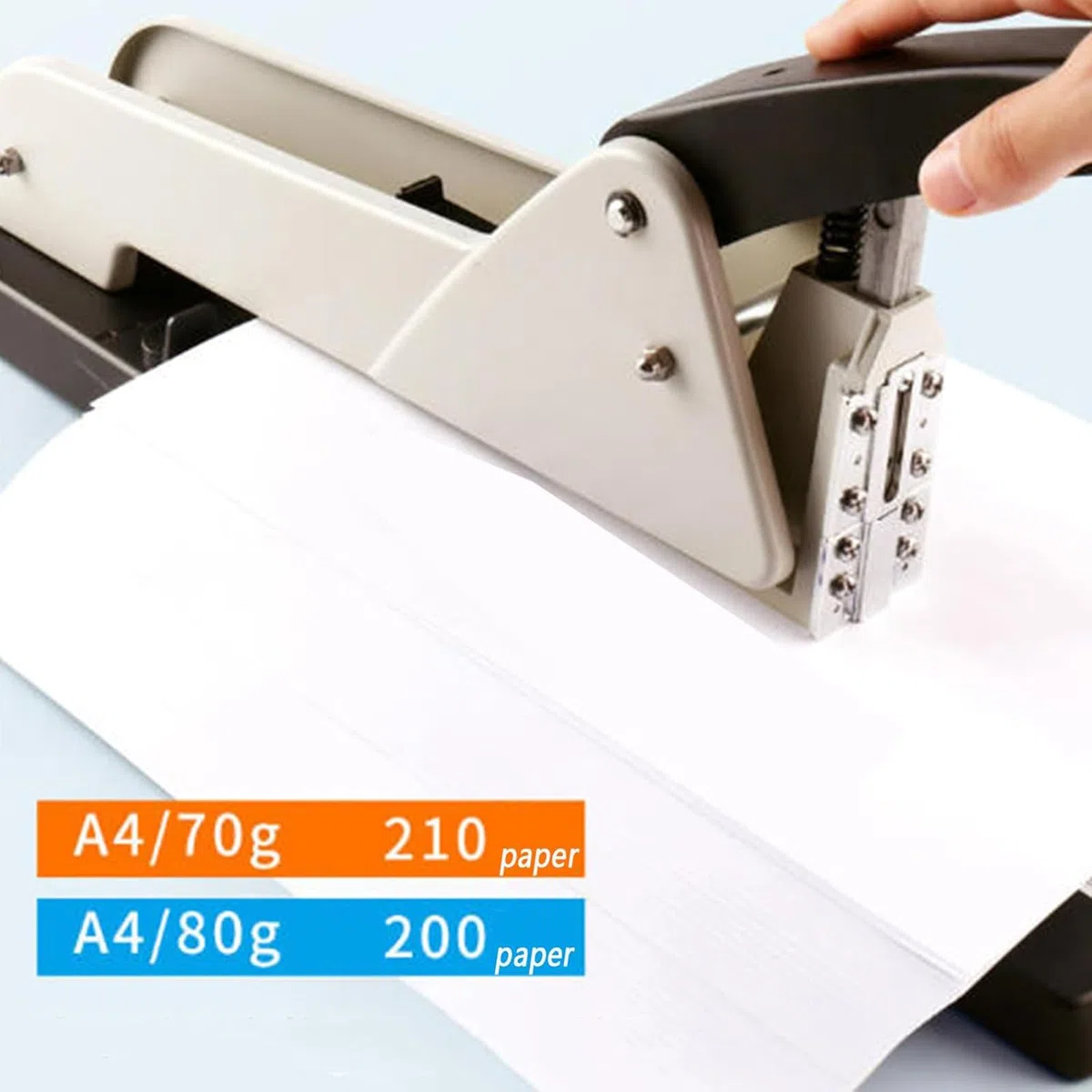 Grapadora De Largo Alcance Para Trabajo Pesado, Grapadora De Escritorio, Capacidad De 200 Hojas, Profundidad De Grapado Ajustable De 9,84 Pulgadas, Adecuada Para Crear Folletos, Panfletos Y Álbumes
