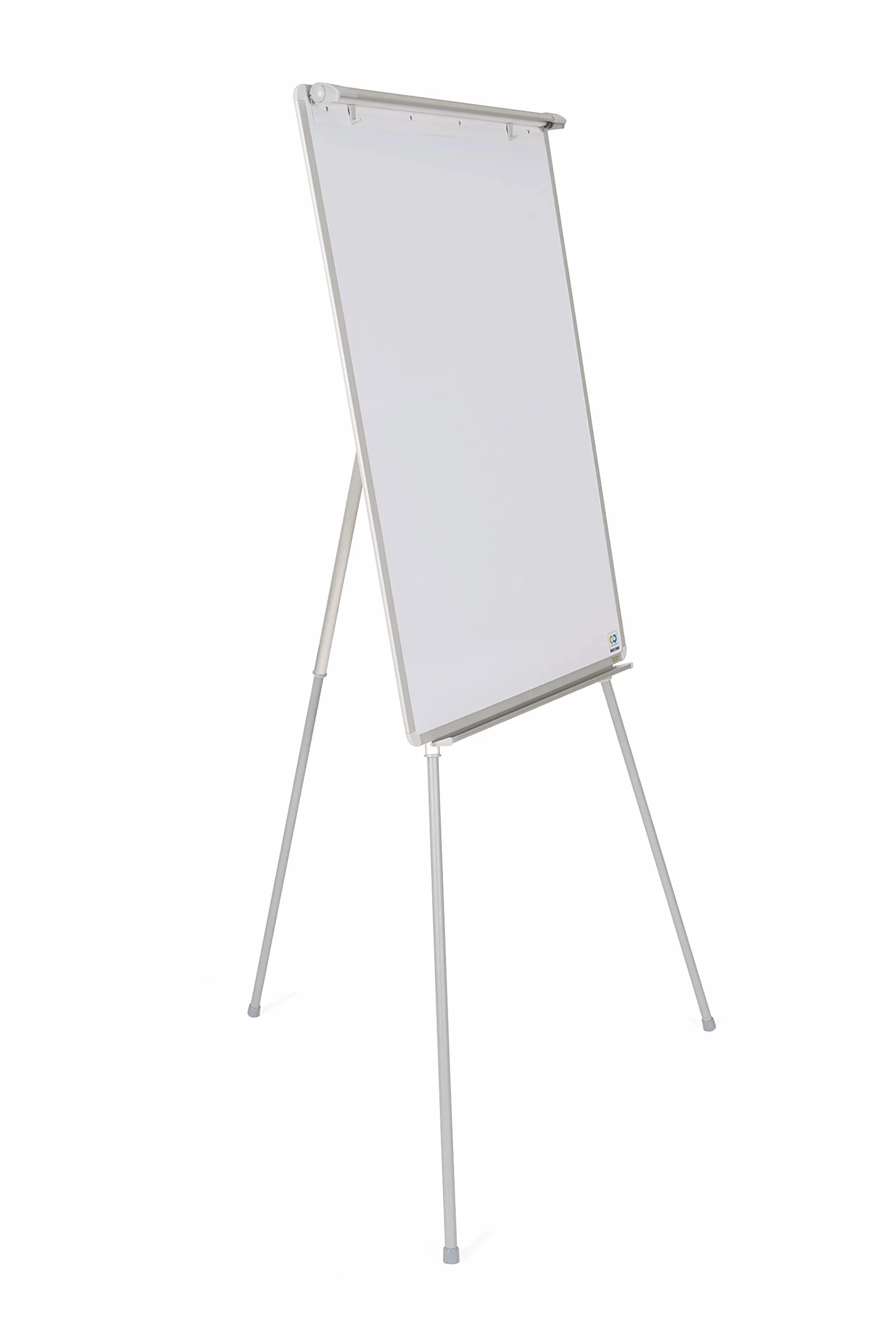 Bi-Office Earth Pizarra Blanca con caballete trípode para rotafolios, 70 x 100 cm (tamaño europeo), superficie no magnética, marco de aluminio y bandeja para rotuladores