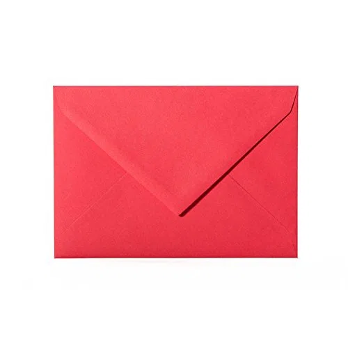 Lote de sobres para correo (100 unidades, C5, 162 x 229 mm, con solapa en punta, 120 g), color rojo