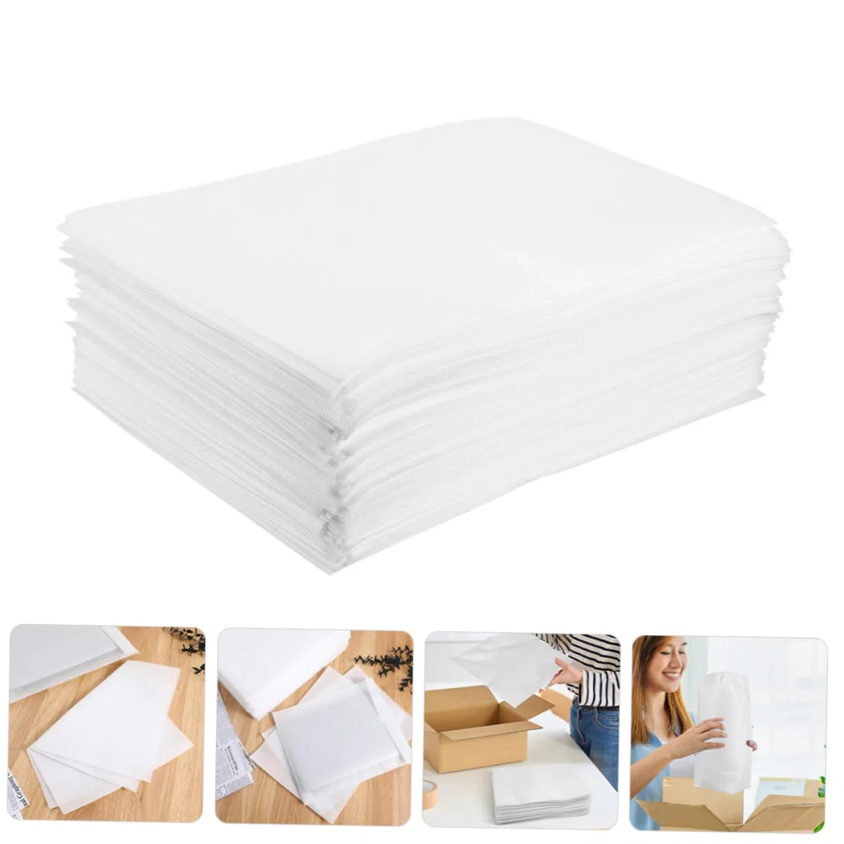 Bolsas de Espuma Epe de Color Blanco 200 Uds para Envío y Mudanza | Protección para Vasos y Marcos, Material de Embalaje Práctico, Prevención de Daños