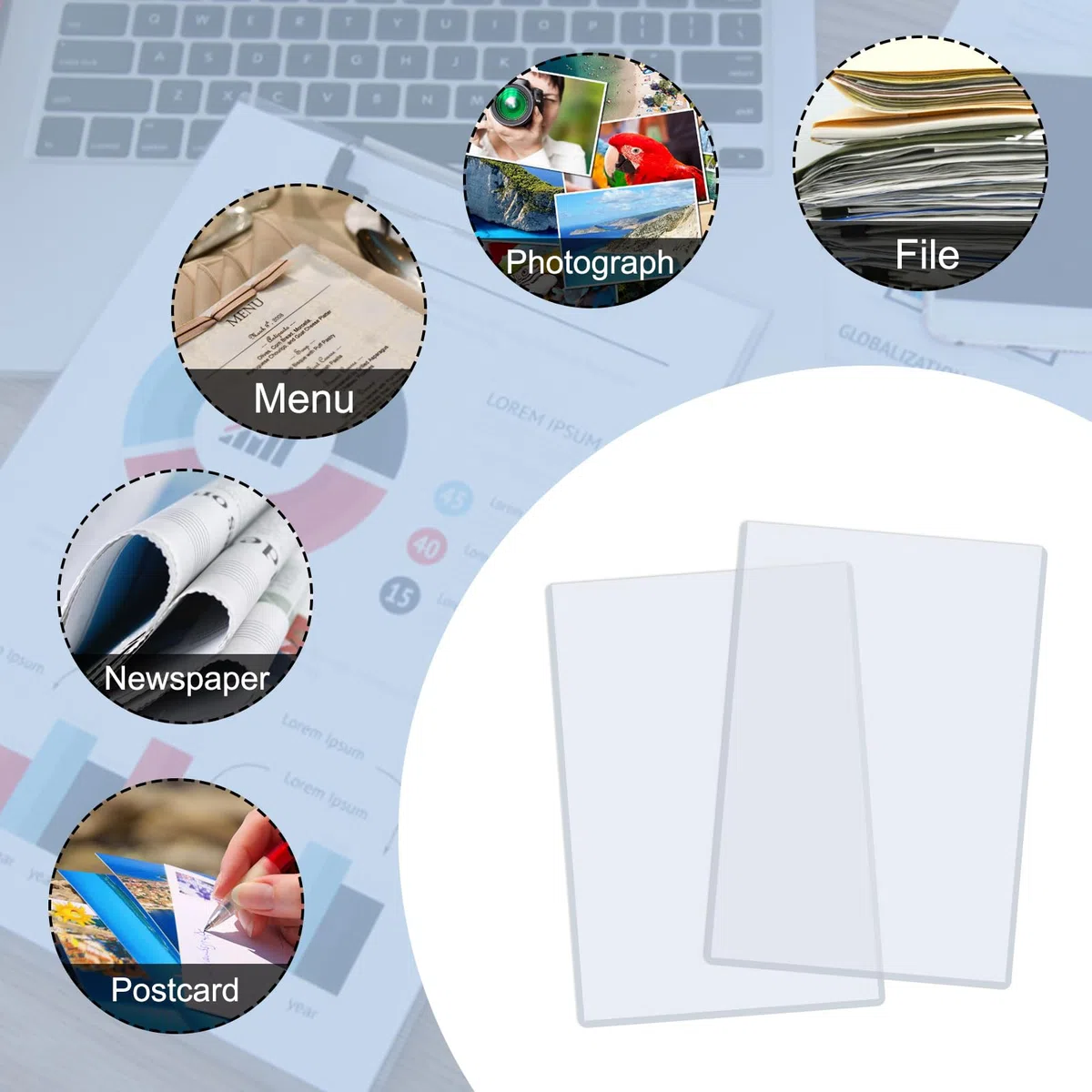 Rainmae Paquete de 14 protectores rígidos de impresión de 8.5 x 11 pulgadas, protectores de hojas de plástico duro transparentes impermeables para páginas, fundas de papel, fundas de plástico para