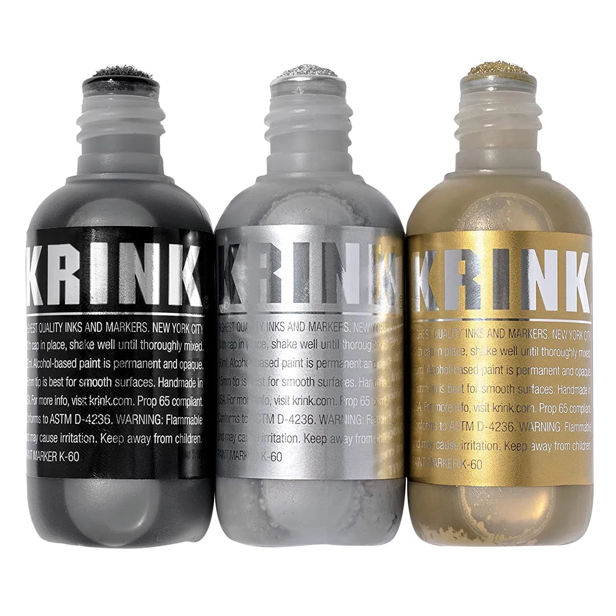 Krink K-60 Marcadores de pintura, juego de 3 metálicos (K60-3pkMetallic)