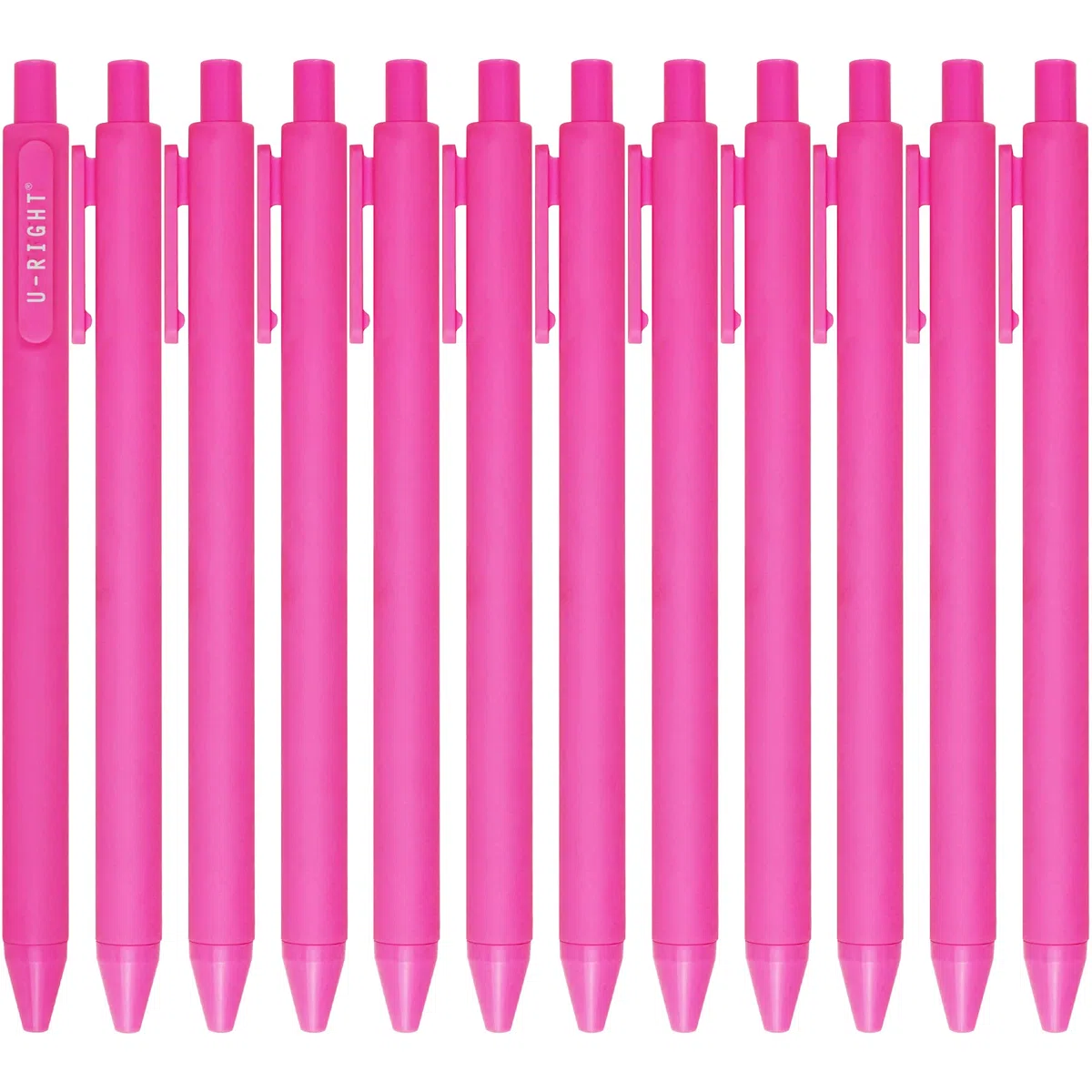 U-RIGHT 12 bolígrafos de tinta de gel rosa, tinta negra