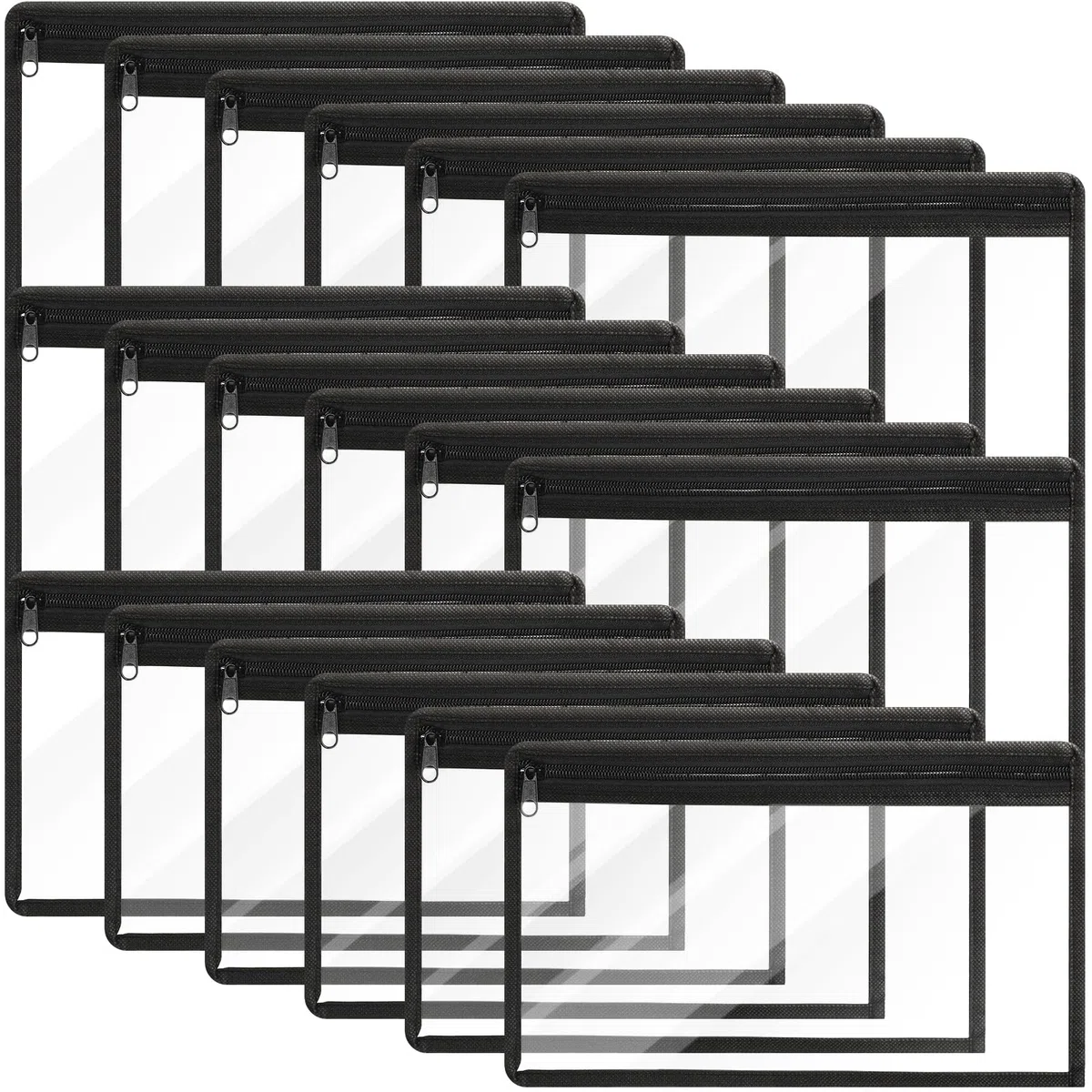Ireer Paquete de 18 Bolsas Transparentes de PVC con Cremallera, 11.5 x 7 Pulgadas, Bolsas de Almacenamiento Multiusos para organizar cosméticos de Viaje, Documentos, Archivos, Suministros de Oficina