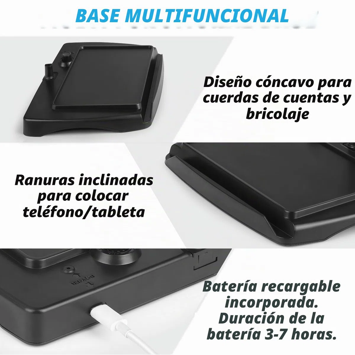 NZQXJXZ 10X Recargable Lupa con Luz y Soporte, Lámpara de Escritorio con Cuello de Cisne Flexible de 50 LED, Lupa de Página Grande para Leer, Coser, Manualidades, Pintar, Bricolaje, Trabajos de Cerca