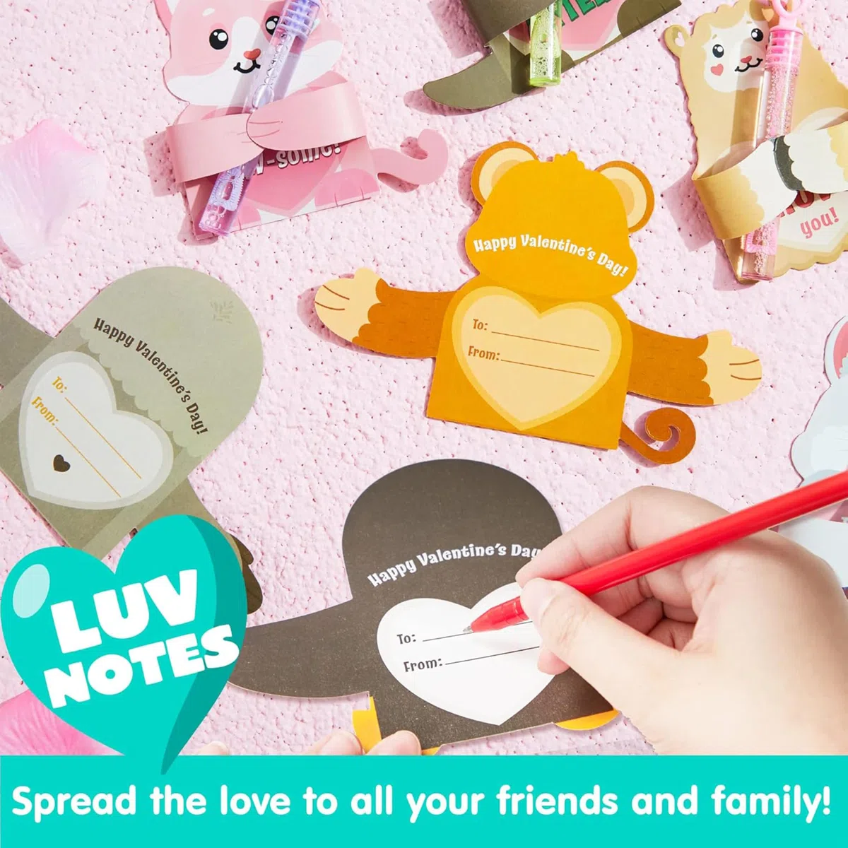 JOYIN 48 tarjetas de regalo para el día de San Valentín con diseños de animales, tarjetas de felicitación de San Valentín, tarjetas de felicitación para niños, premios de recompensas de vacaciones,