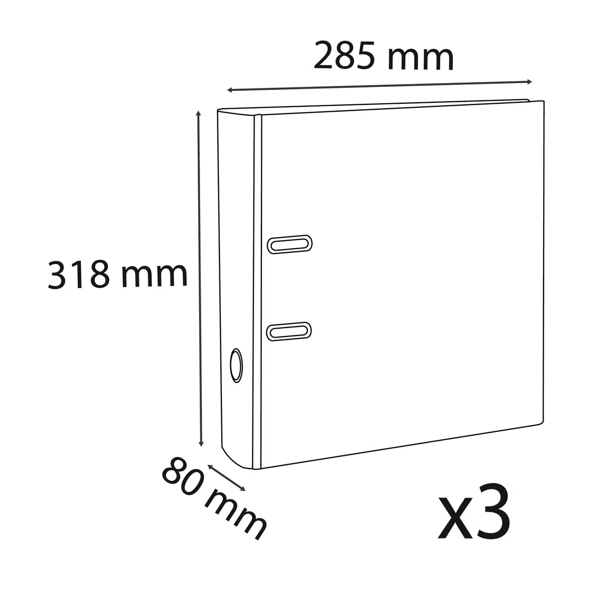 Exacompta - Ref. 918412SE - Caja de 4 paquetes de 3 archivadores de palanca - Espalda de 80 mm - Tamaño A4 - Exterior de polipropileno/interior de papel - Azul claro