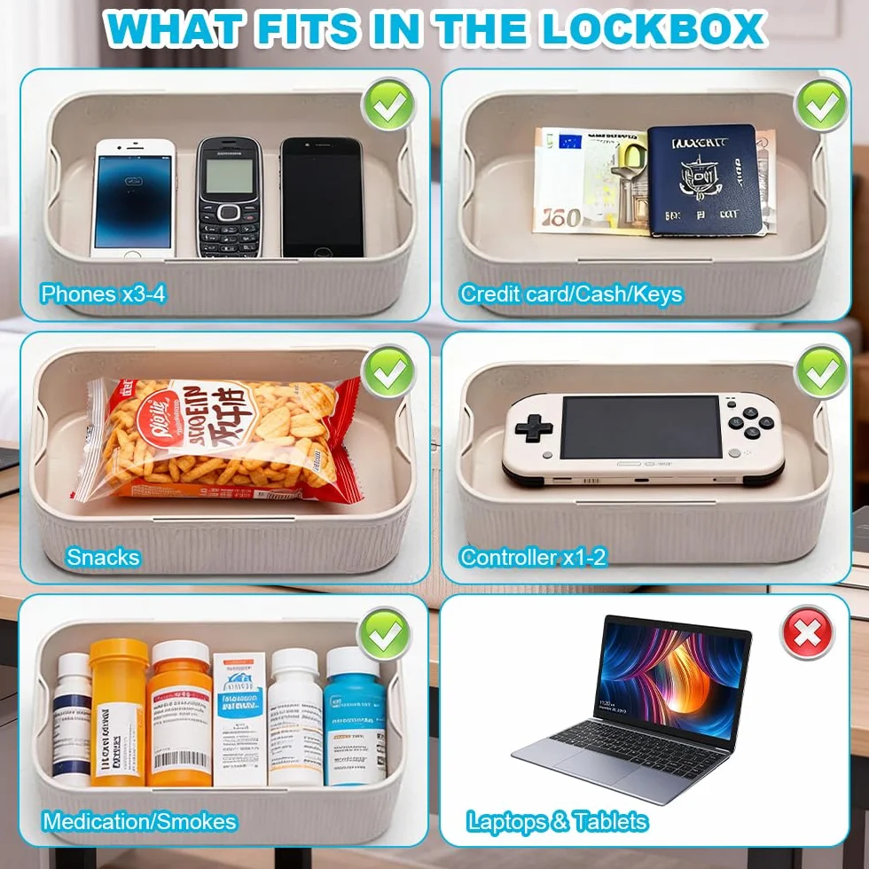 Caja de bloqueo de tiempo, teléfono móvil prisión con temporizador, caja de seguridad con 2 modos de trabajo, caja de seguridad para teléfono móvil con cerradura de tiempo, robusta caja fuerte para