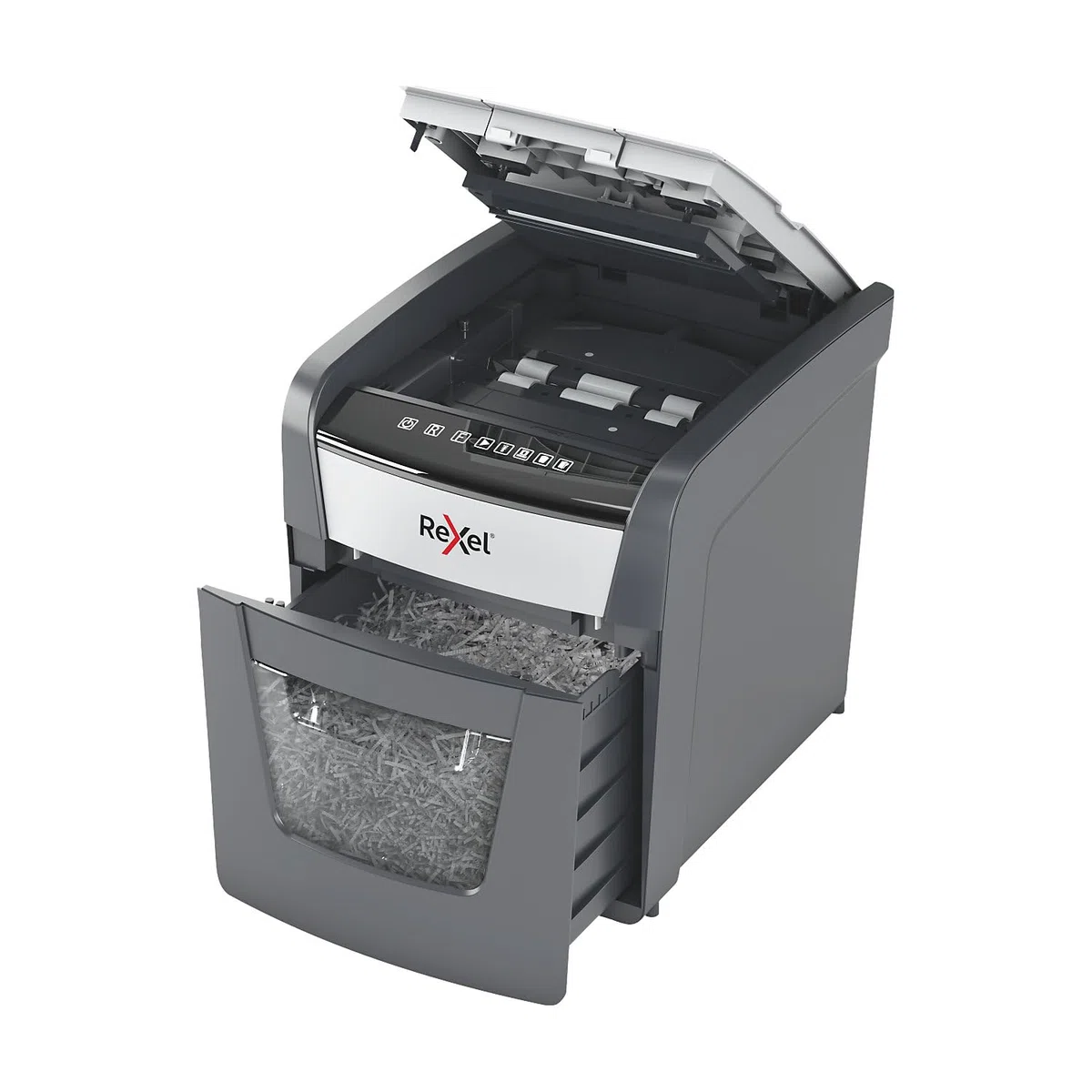 Rexel 2020050XCH - Destructora de Papel Automática CH Optimum AutoFeed+ 50X, 50 Hojas, Nivel de Seguridad P4, Corte de Partículas, para Casa y Oficina en Casa, Papelera de 20 Litros