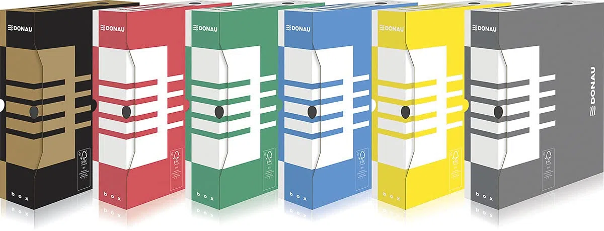 DONAU 7660301FSC-13 - Caja archivadora (cartón reciclado, 20 unidades, A4, 80 mm de ancho), color gris