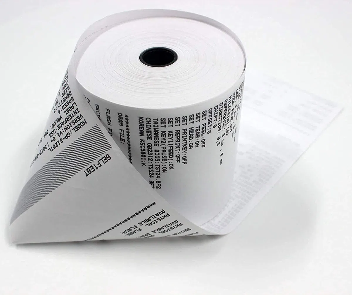 True-Ally Rollo de papel térmico de 79 mm x 50 m (55 g/m²), ideal para facturación, máquina POS (TA-POS7950) (paquete de 5 rollos) (79 mm x 50 m, 5 rollos)