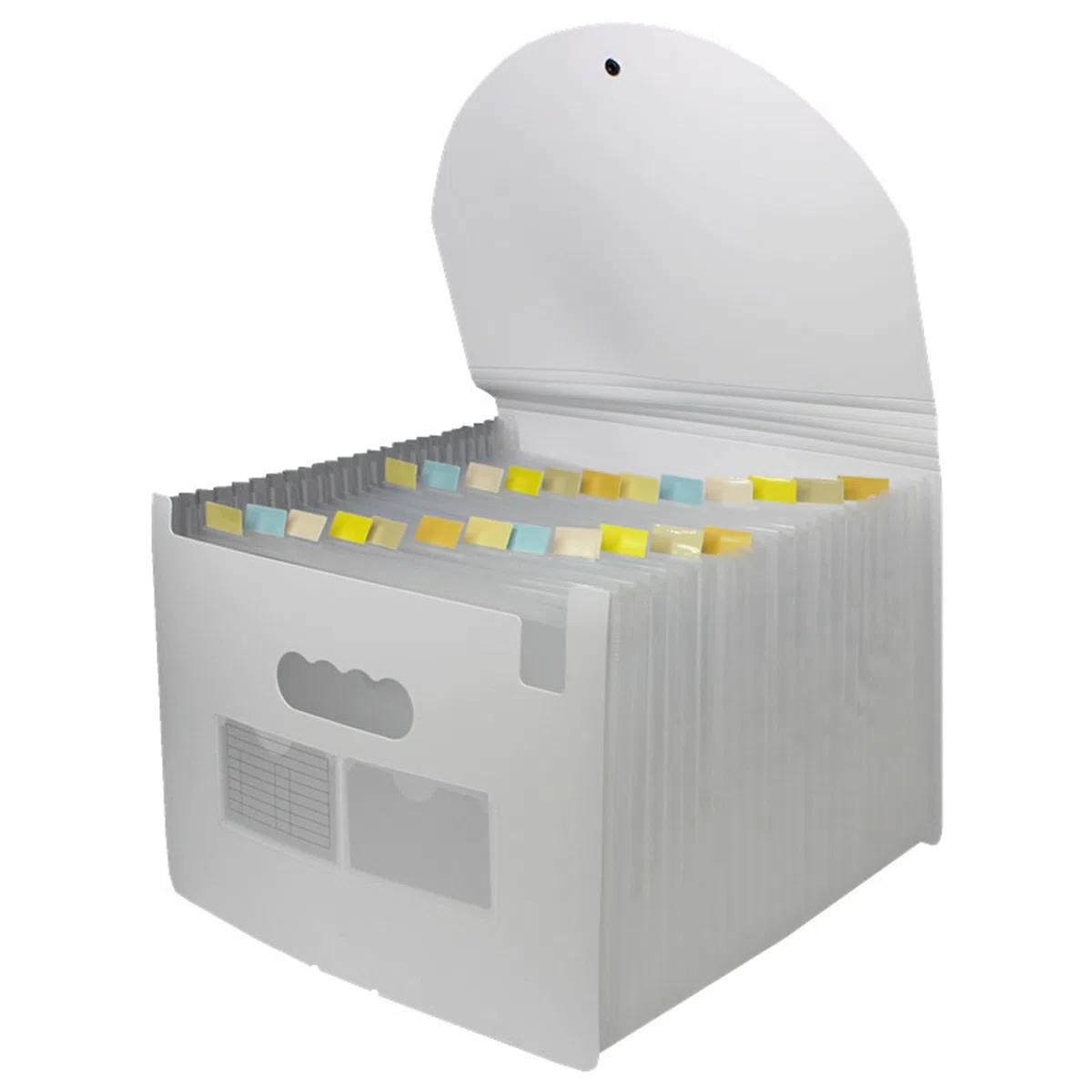 Carpeta Clasificadora Carpeta A4 multicapa de plástico con soporte de papel de prueba, carpeta telescópica de almacenamiento de datos de pie(White)