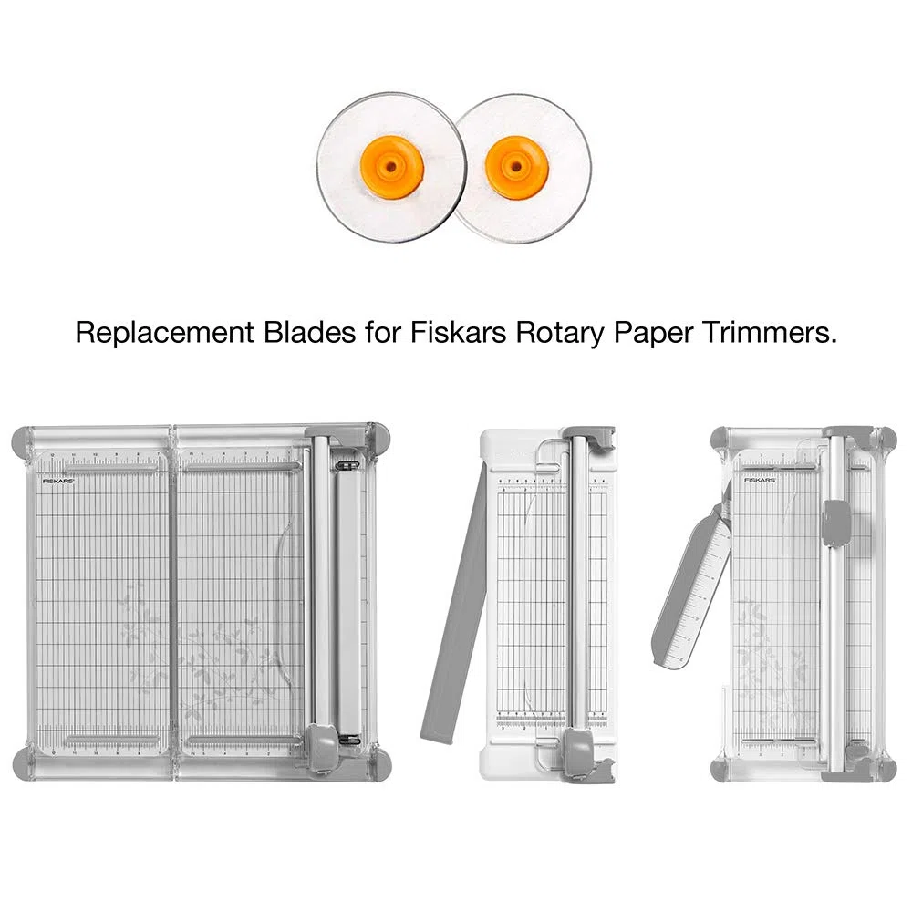 Fiskars 28 mm Recto Hoja de Repuesto cortadora de Giratorio, 2 Unidades, Plateado