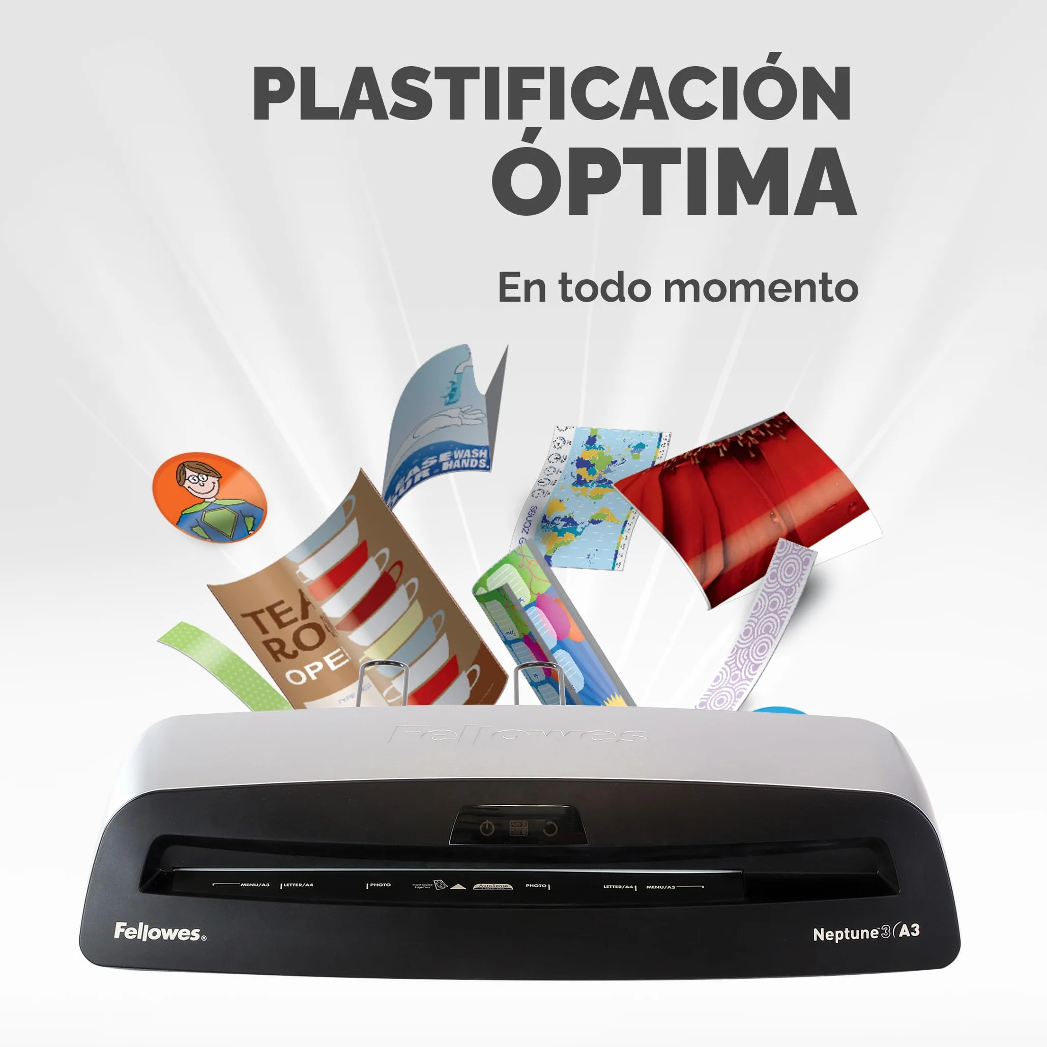 Fellowes, Neptune 3 A3, Plastificadora de documentos, color negro y gris