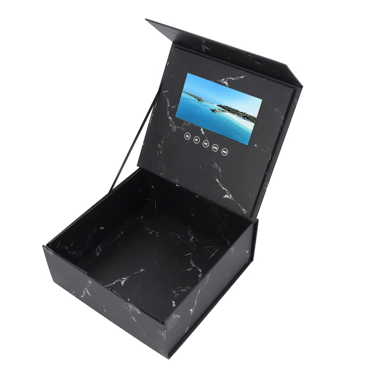 Caja de Regalo con Tarjeta de Felicitación con Video Electrónico con Pantalla LCD de 7 Pulgadas, Invitación de Boda, Adecuada para Navidad, Celebraciones de Aniversario, Cumpleaños, Videos