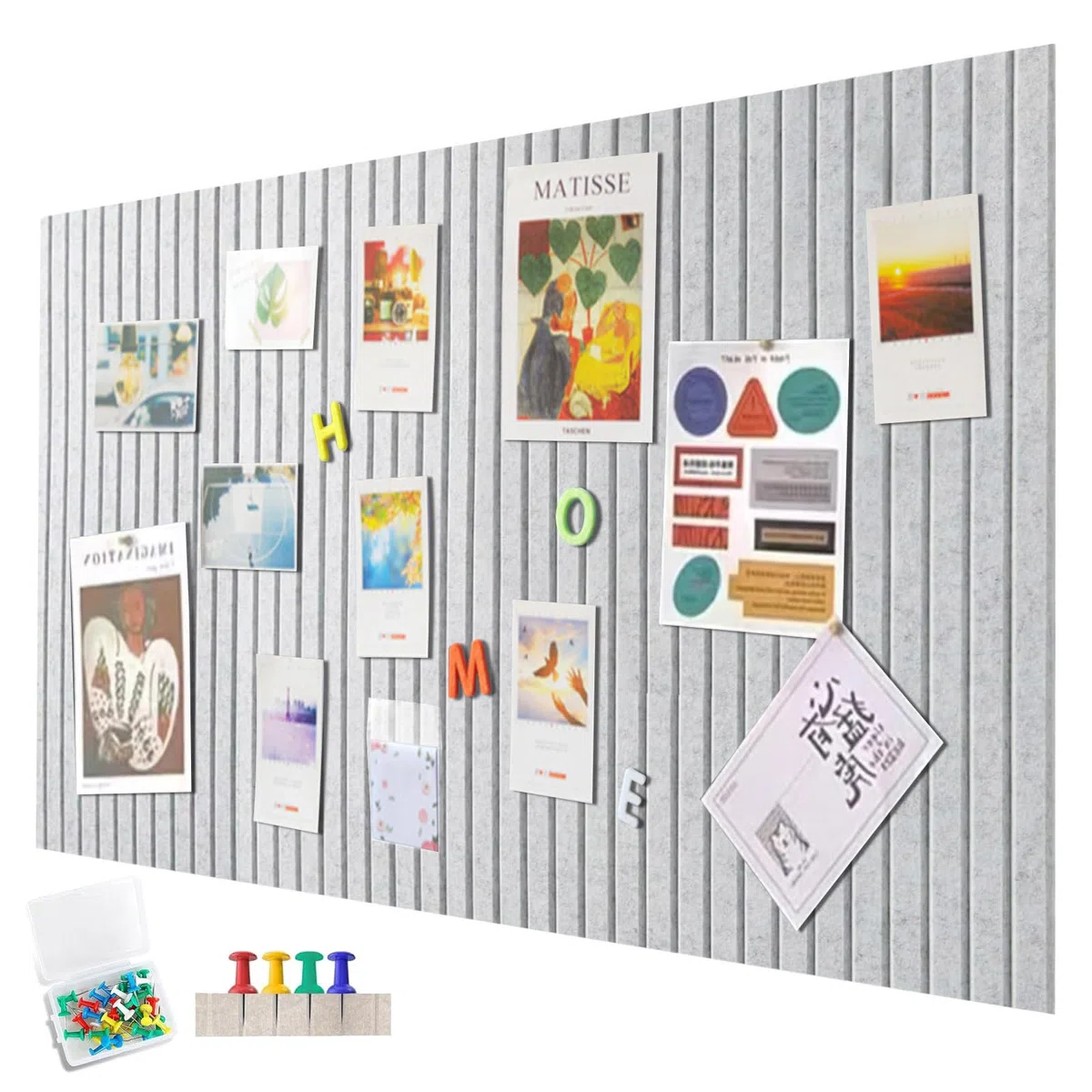 Gran pizarra de 90x60cm, gran placa de corcho, 0,9cm de grosor, decorativa pared de corcho con fieltro, tabla fotográfica plegable con cinta adhesiva autoadhesiva, fieltro autoadhesivo visionboard
