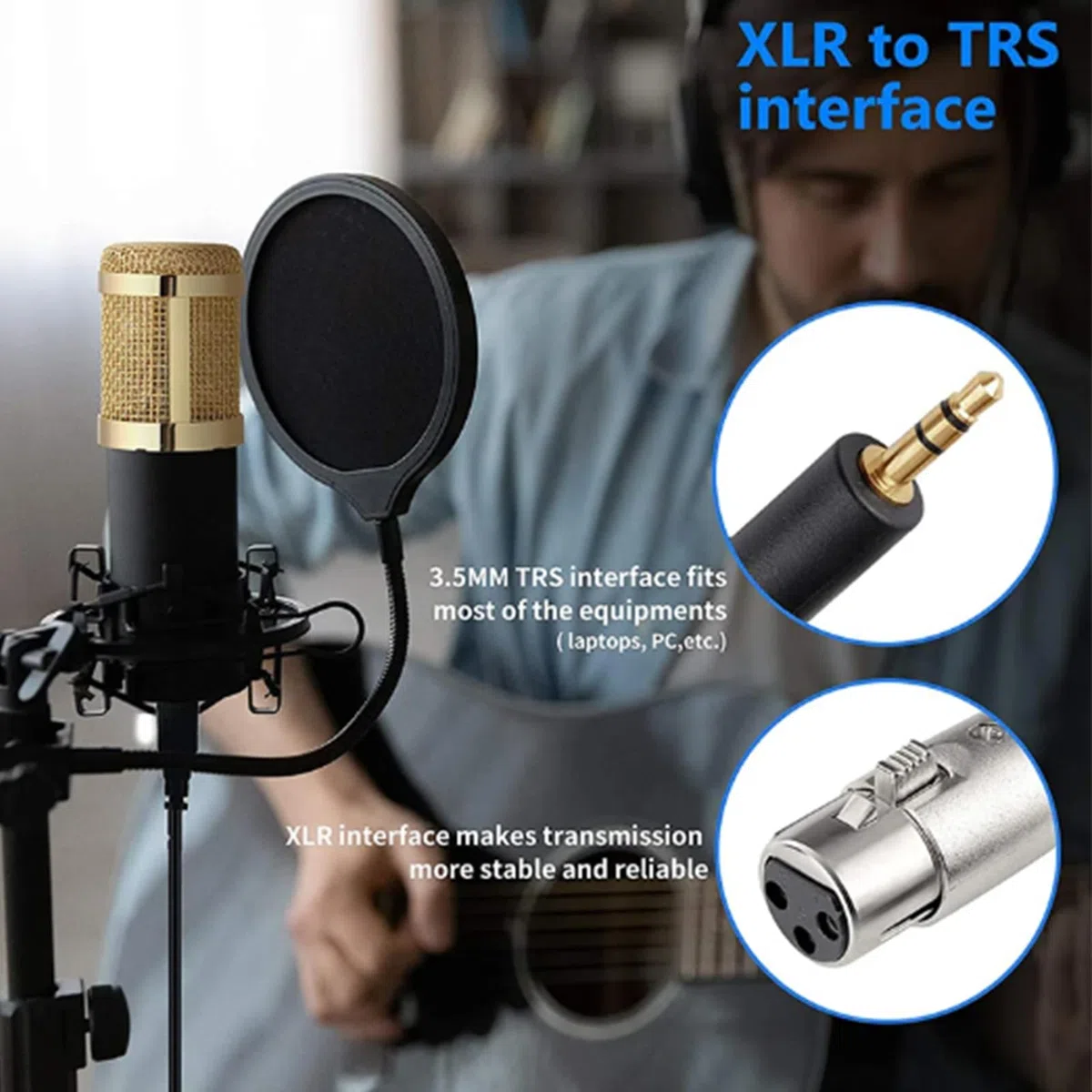 Equipo de Grabación de Estudio Tarjeta Sonido Streaming con Soporte Y | Equipo De Transmisión En Kit Micrófono Fácil para Streaming, Accesorios Audio Suministros Equipo Grabación
