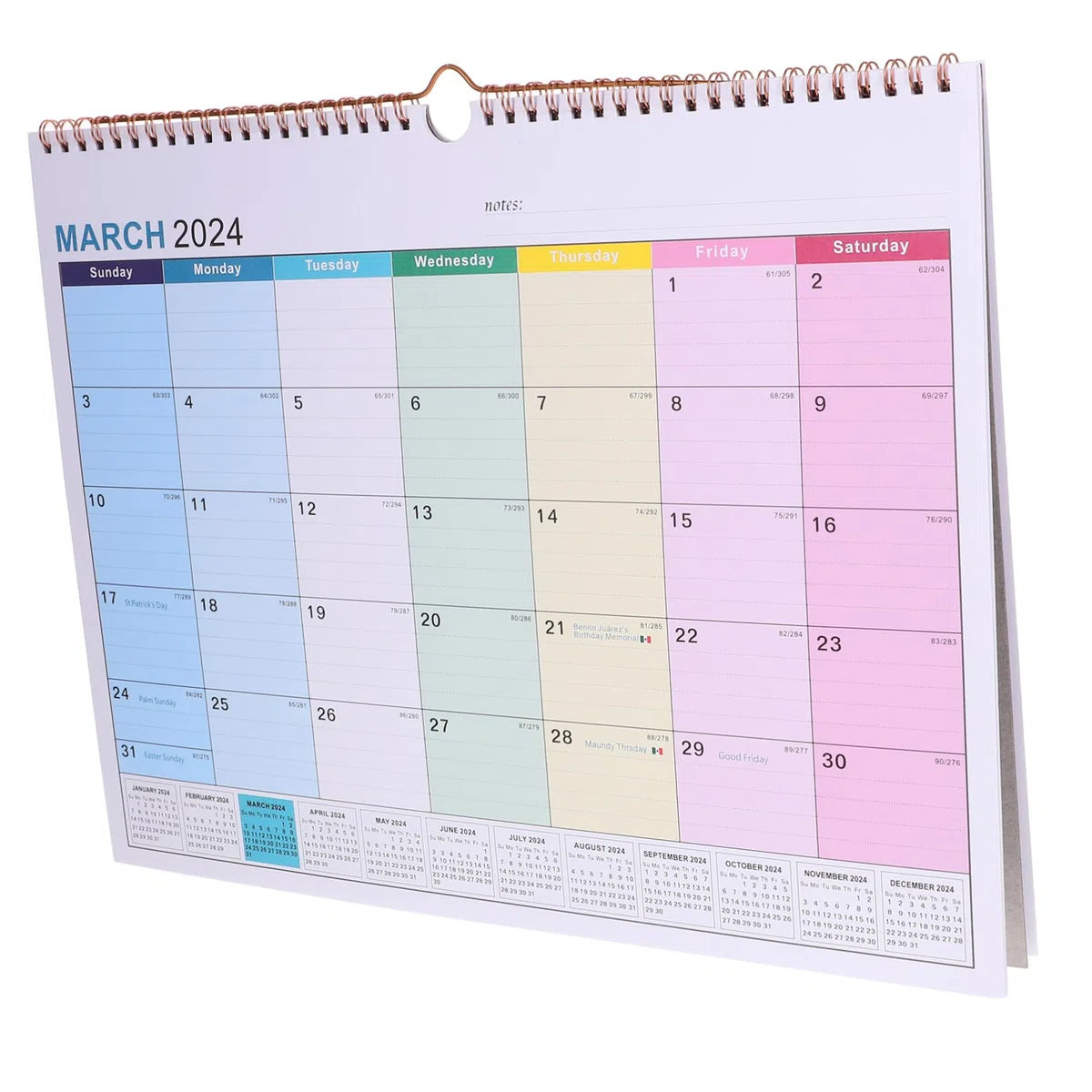 SEWACC 3 Piezas Calendario 2024 calendarios the almanack de uso diario de la de pared mensual para la oficina mensual de vacaciones