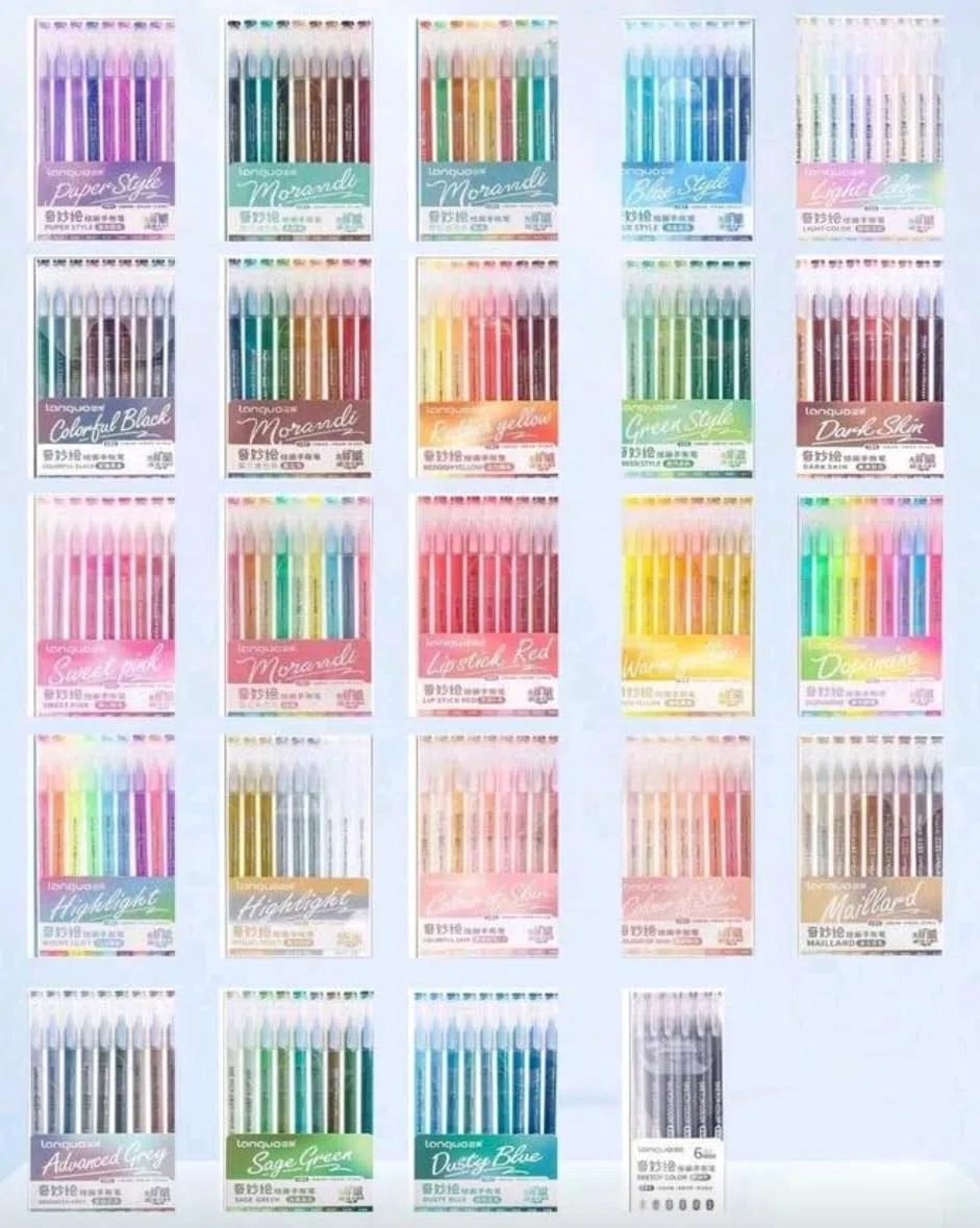languo - Lote de 213 bolígrafos de gel, 207 colores, 24 cajas individuales. –Bolígrafo de gel adulto para dibujo, colorante misterio, garabatos artesanales scrapbooking (0,6 mm)