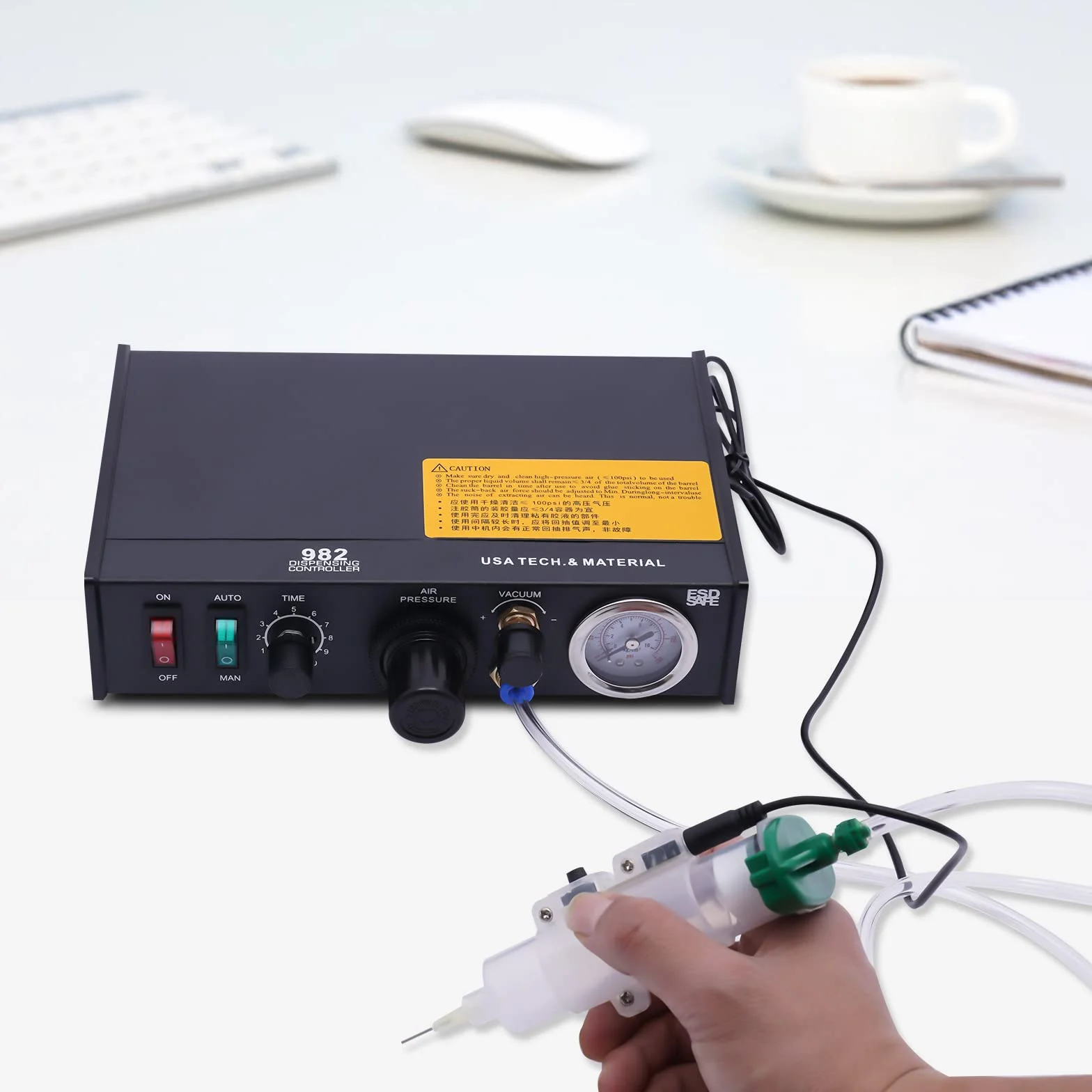 Dispensador de pegamento semiautomático, dispensador de pegamento semiautomático, dispensador de pegamento, controlador de líquido de soldadura, máquina dispensadora de pegamento