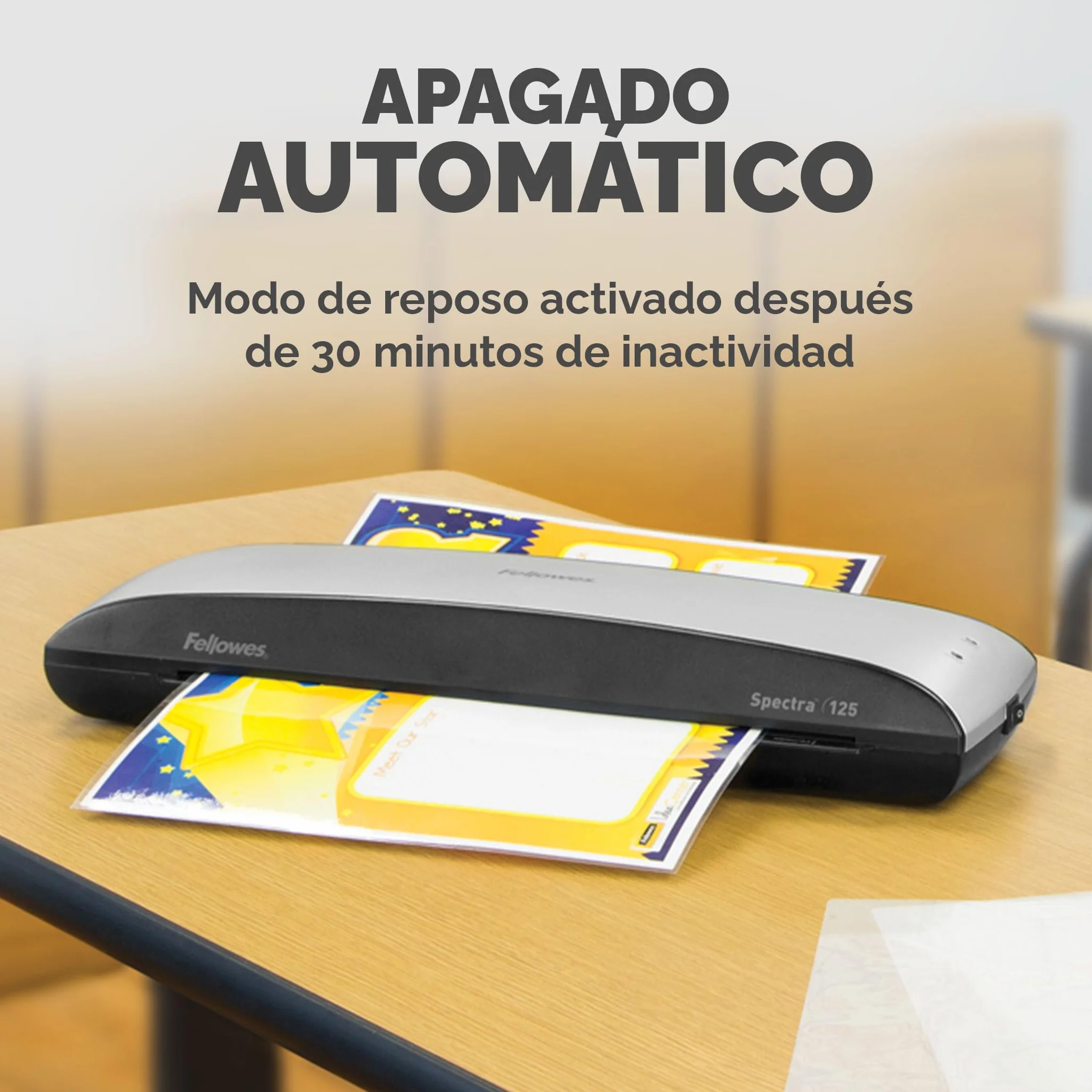 Fellowes Spectra A3 - Plastificadora de documentos, 80-125 micras, para uso ocasional, libre de atascos, color negro y plateado, 10 fundas de plastificar gratis