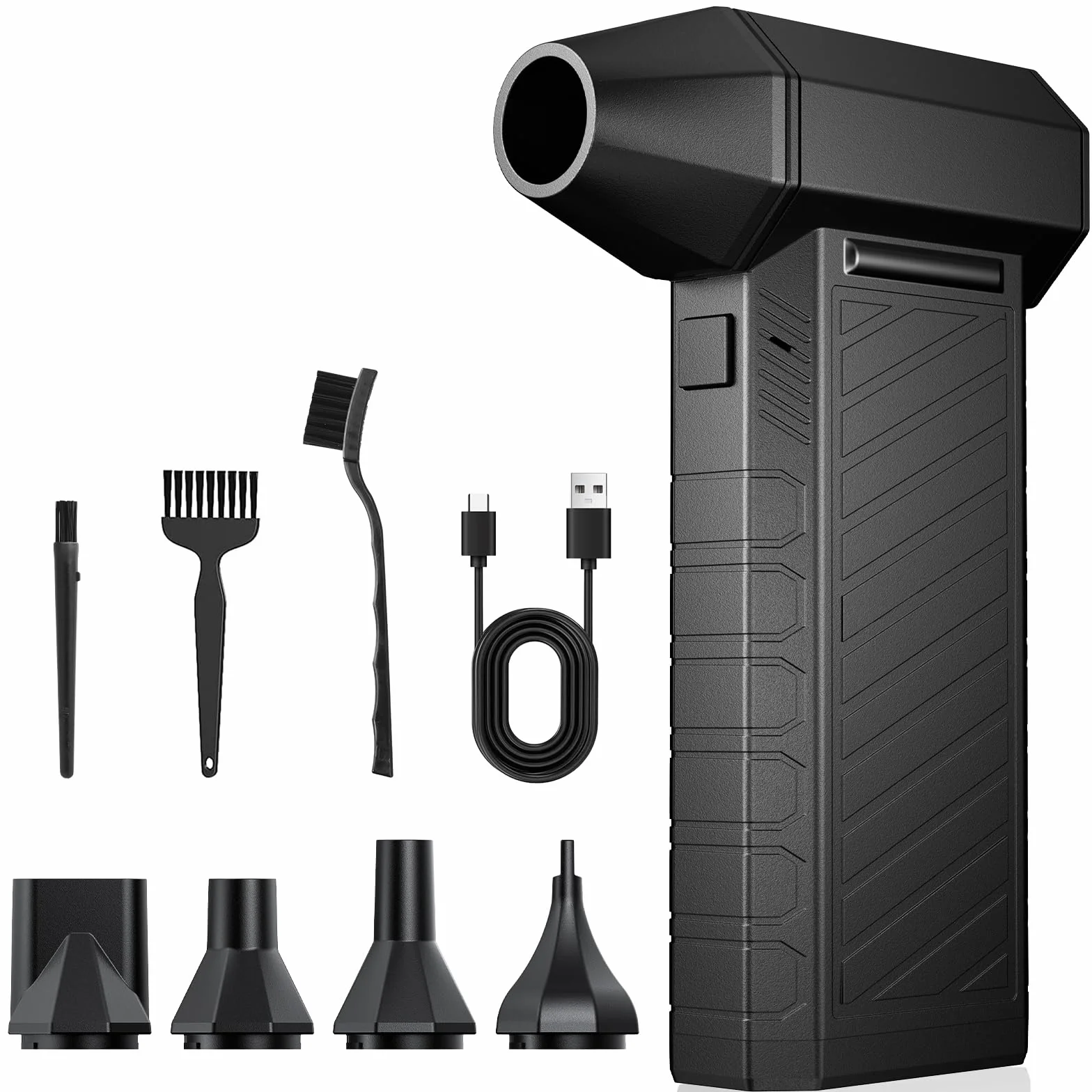 Soplador de aire para pc, 150000 U/min Alta velocidad Aire Comprimido Limpieza pc Air Duster, Plumero Electrico USB Recargable Con batería de 8000mah para computadora portátil, teclado, automóvil