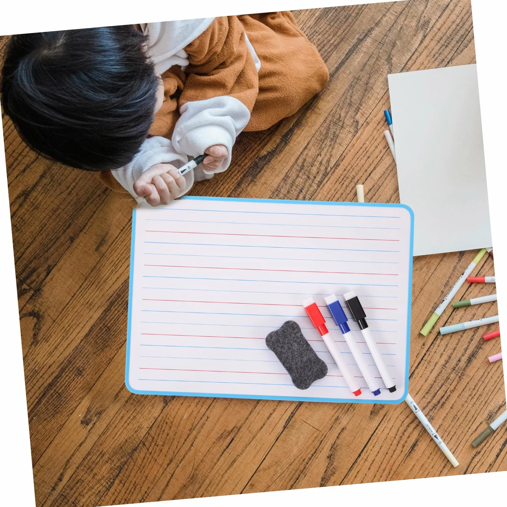 Tablero De Dibujo Para Pizarra Pequeña De Doble Cara Con Líneas Para Estudiantes Para Practicar Letras y Números Casa o Escuela