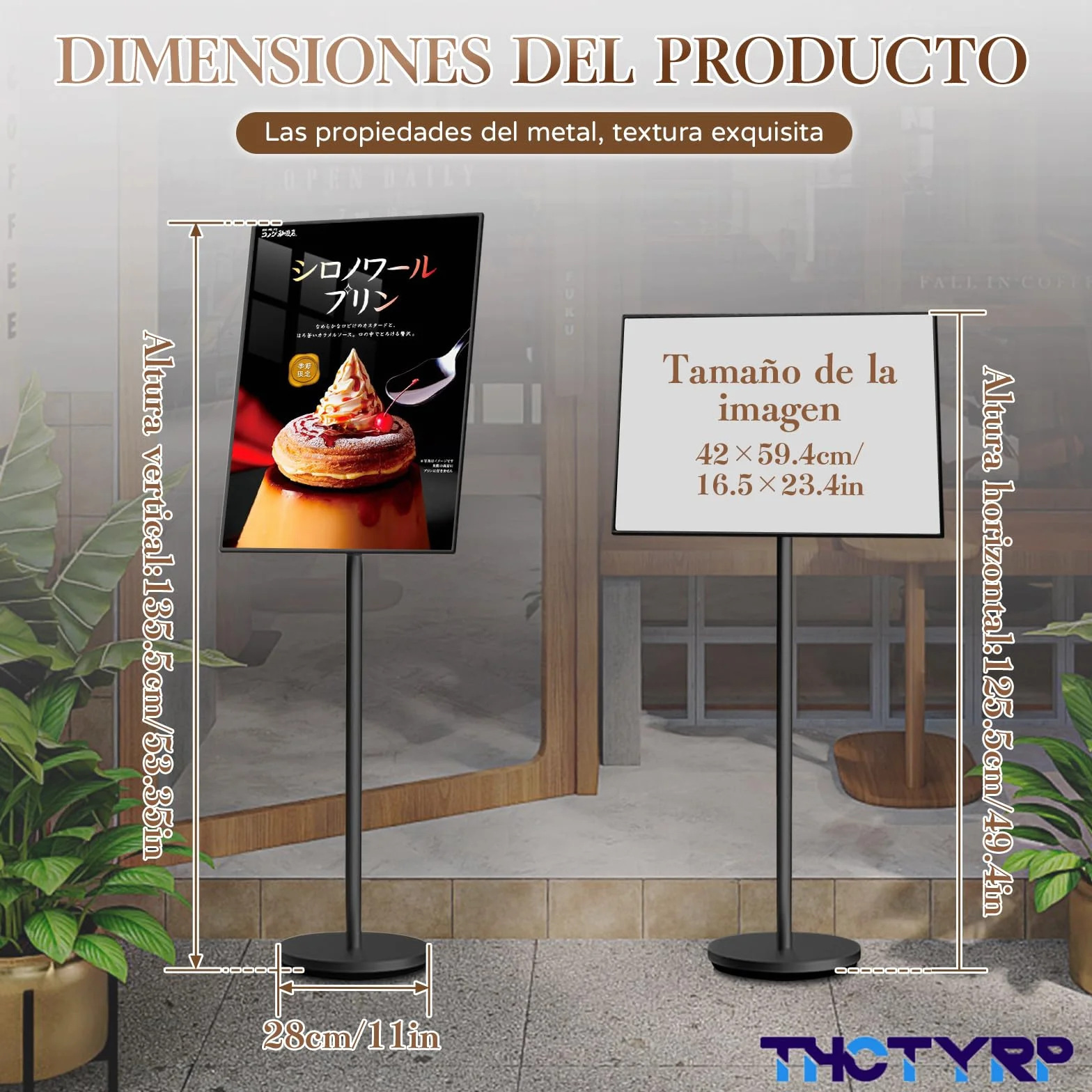 A2 Soporte de presentación, letrero vertical, tablón de anuncios, pizarra de anuncios, ángulo ajustable, de aleación de aluminio, letrero de anuncios A2 estable (Negro)