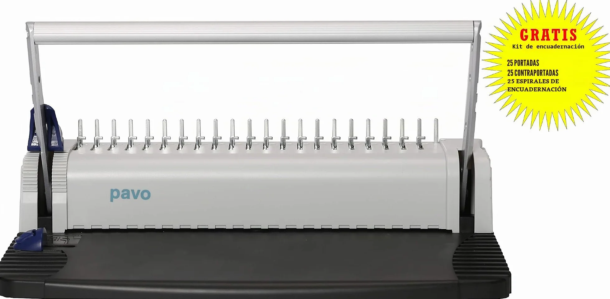 Pavo - Smartmaster 2 Máquina Encuadernadora de Canutillo con Accesorios, Capacidad 150 Hojas, Perforación 8 Hojas, Incluye Cubiertas y Canutillos, Gris/Negro - 8030903