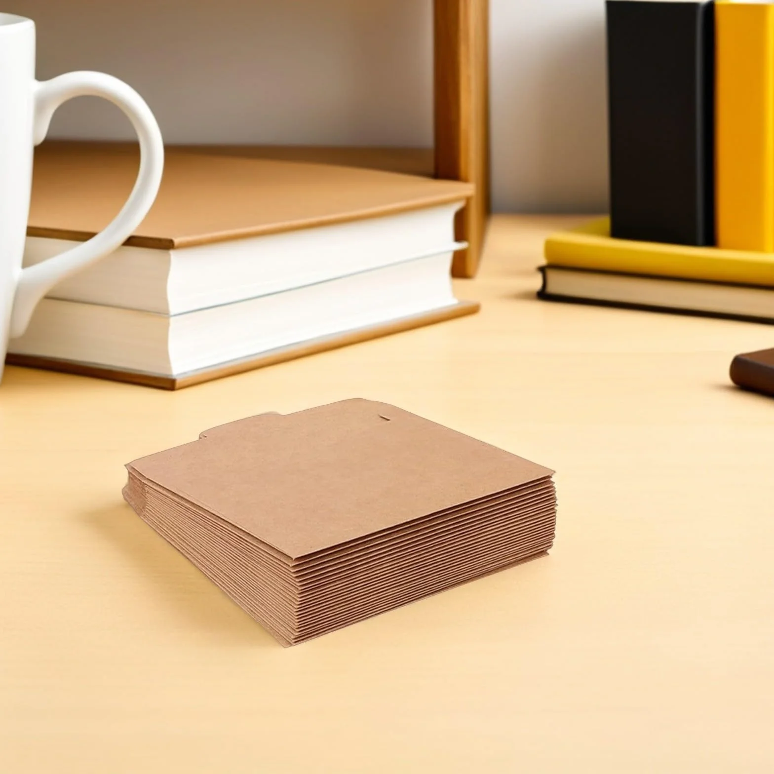 PRETYZOOM 50 Sobres de Papel Kraft Marrón para Cd, Bolsas Embalaje Tipo, Tamaño Mediano, 50 Unidades, Reutilizables y Resistentes para Almacenamiento y Envío Seguro de CD y Documentos