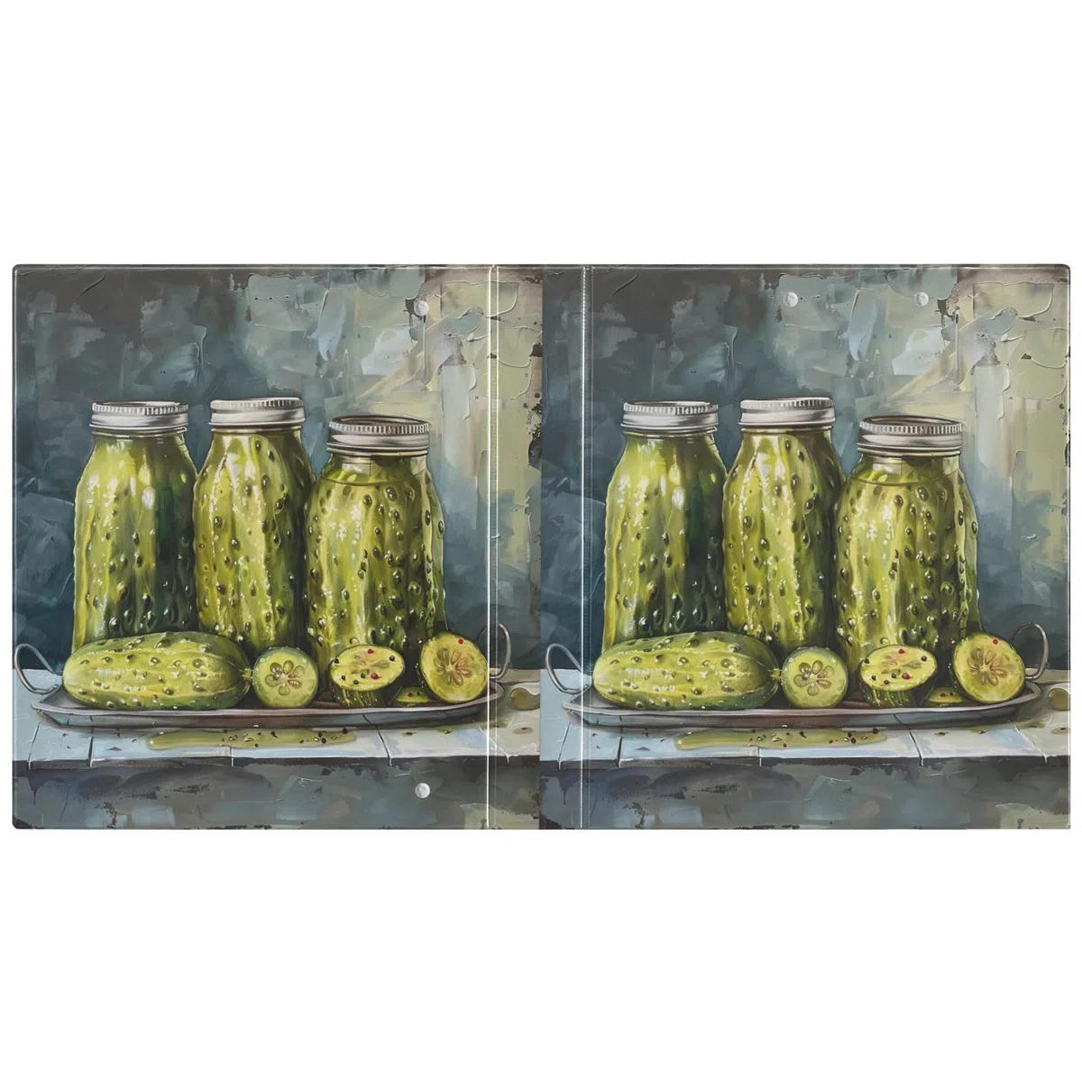 Pickle Party Painting - Carpeta de 3 anillos de 1.5 pulgadas, carpetas flexibles de anillos en D con bolsillos, 3 carpetas de anillos para escuela, universidad, oficina, talla única 2
