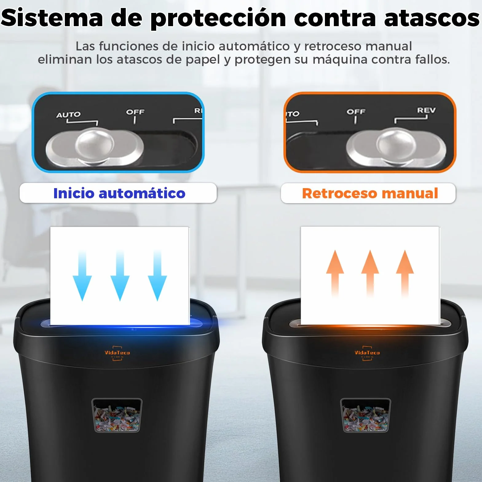 Destructora de Papel para Casa de 10 Hojas, Trituradora de Papel de Corte Transversal Que Destruye Papel, Tarjetas, Triturador con diseño de Mango portátil y contenedor de 15 L