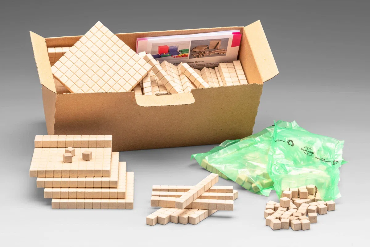 WISSNER® Aktiv lernen - Dienes Set para una Clase de Escuela, (432 Piezas) - RE-Wood®
