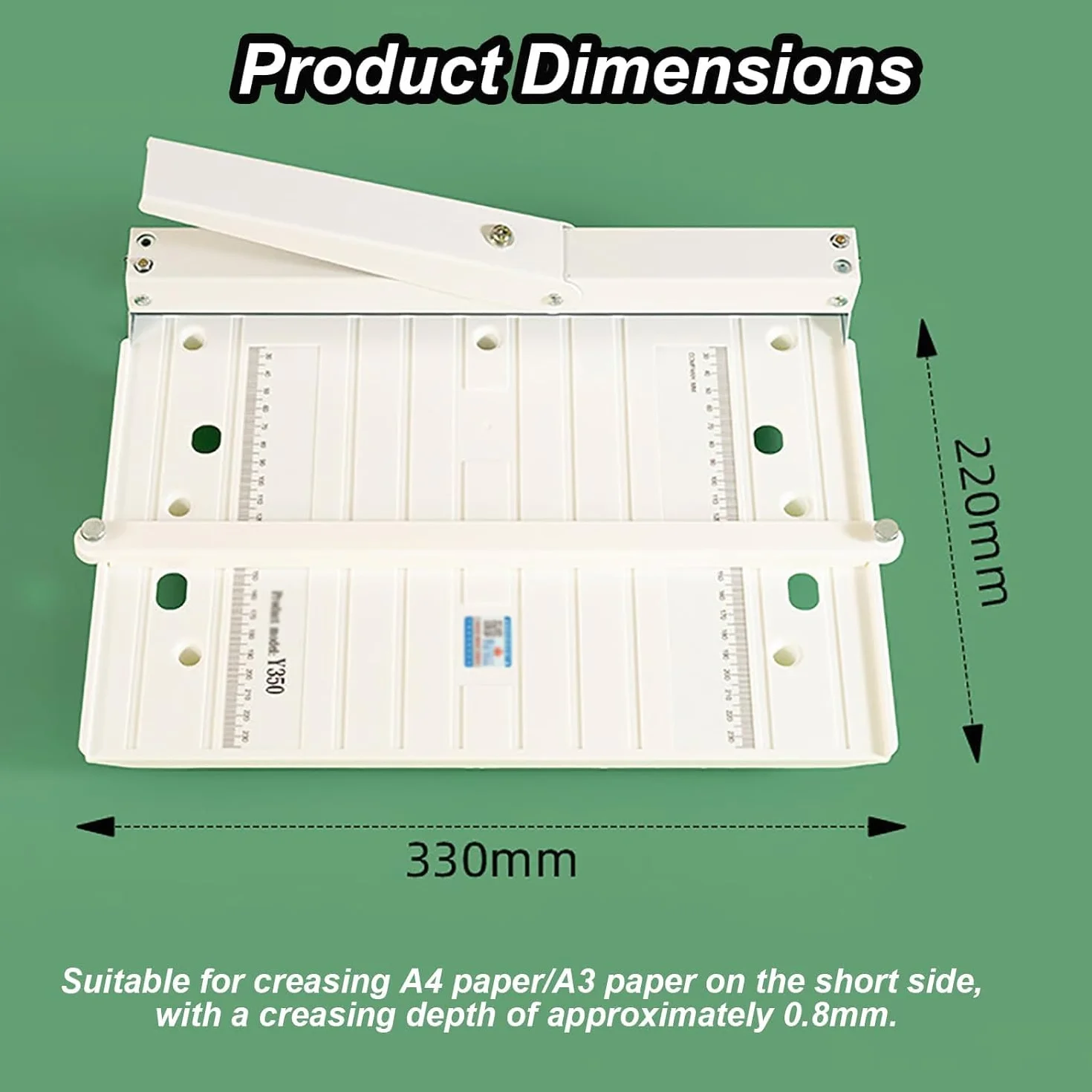 Máquina Plegadora De Papel Manual, Plegadora De Papel A4/A3, Plegable, Regla Doble, Longitud De Sangría 330 Mm, Profundidad De Sangría 0,8 Mm, Profundidad De Alimentación 220 Mm, ABS Antienvejecimient
