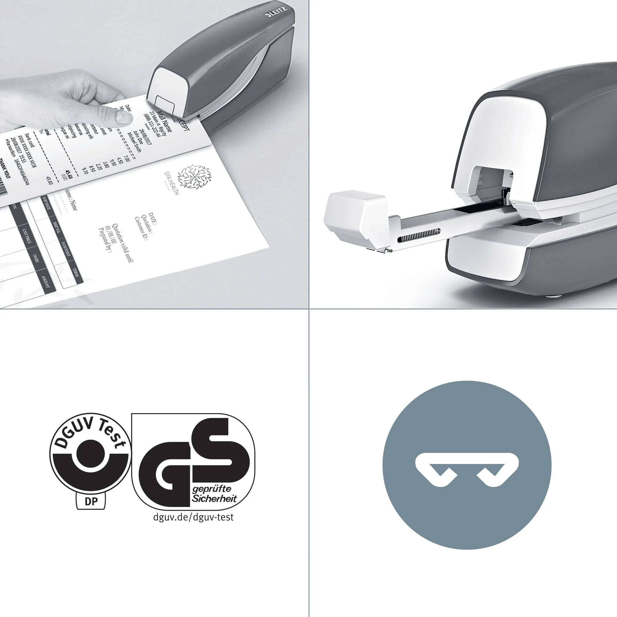 Leitz Stapler - Grapadora (funciona con pilas), color negro