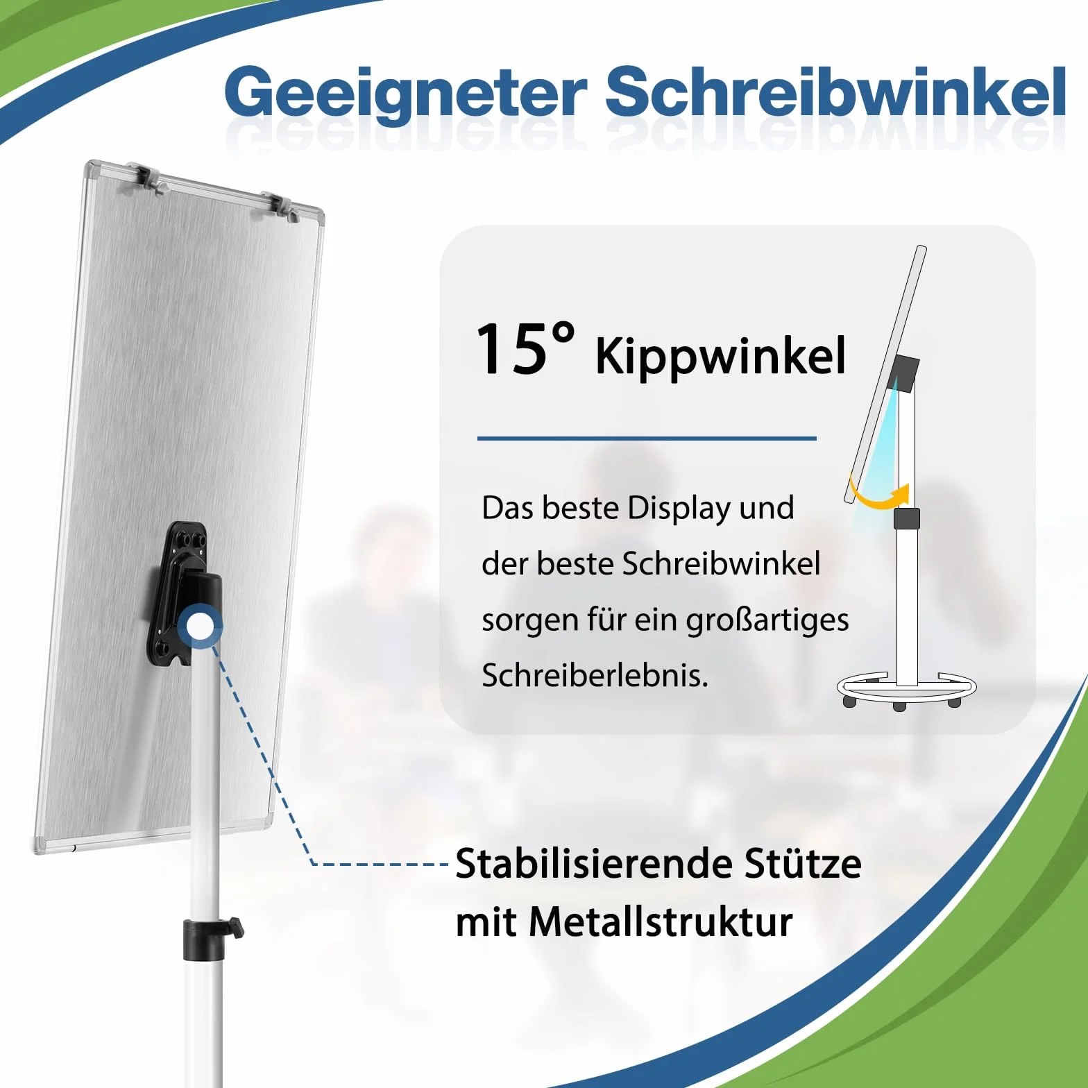Pizarra blanca móvil, 60 x 90 cm Pizarra blanca magnética con soporte, pizarra flipchart ajustable en altura, pizarra blanca de pie de borrado en seco para oficina, enseñanza