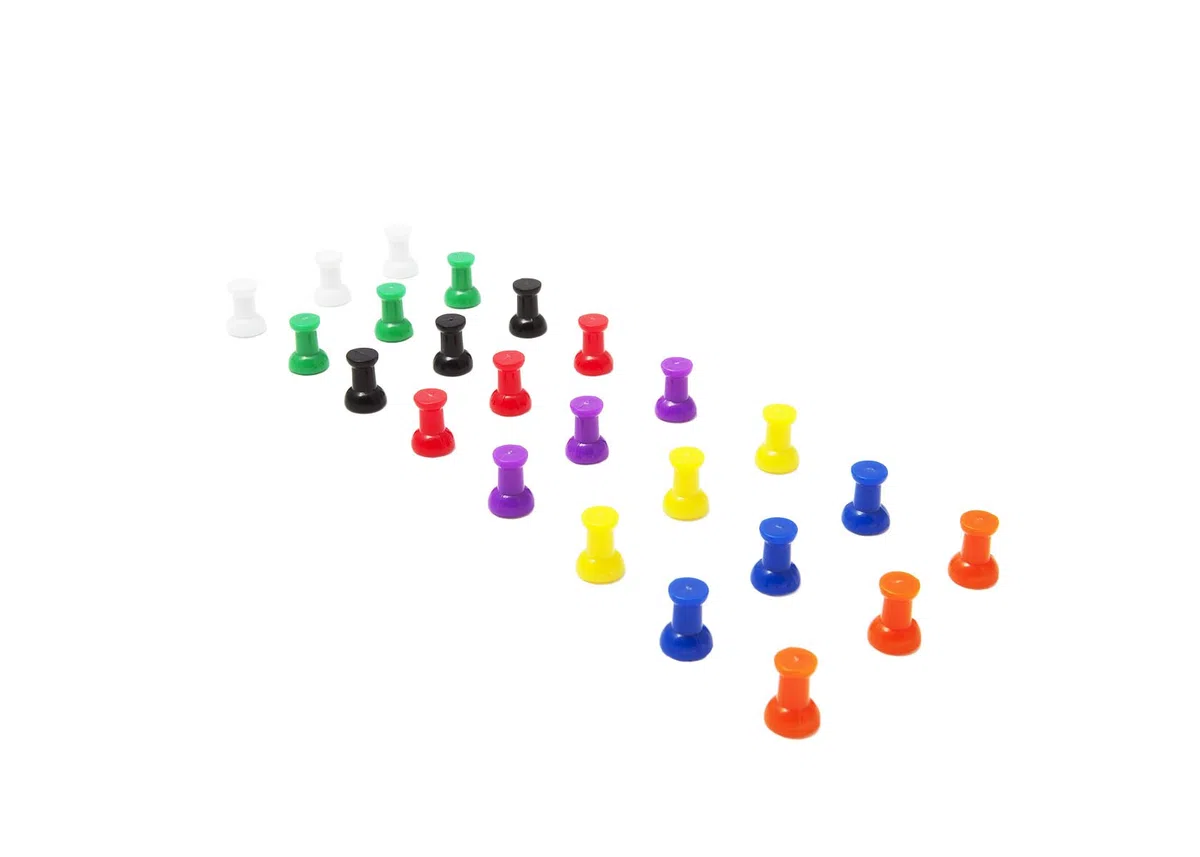 Classic Chinchetas de Cabeza Magnéticas - Imanes Colores, imanes Nevera, imanes de Oficina, imanes de Pizarra (Juego de 24, Colores Surtidos)