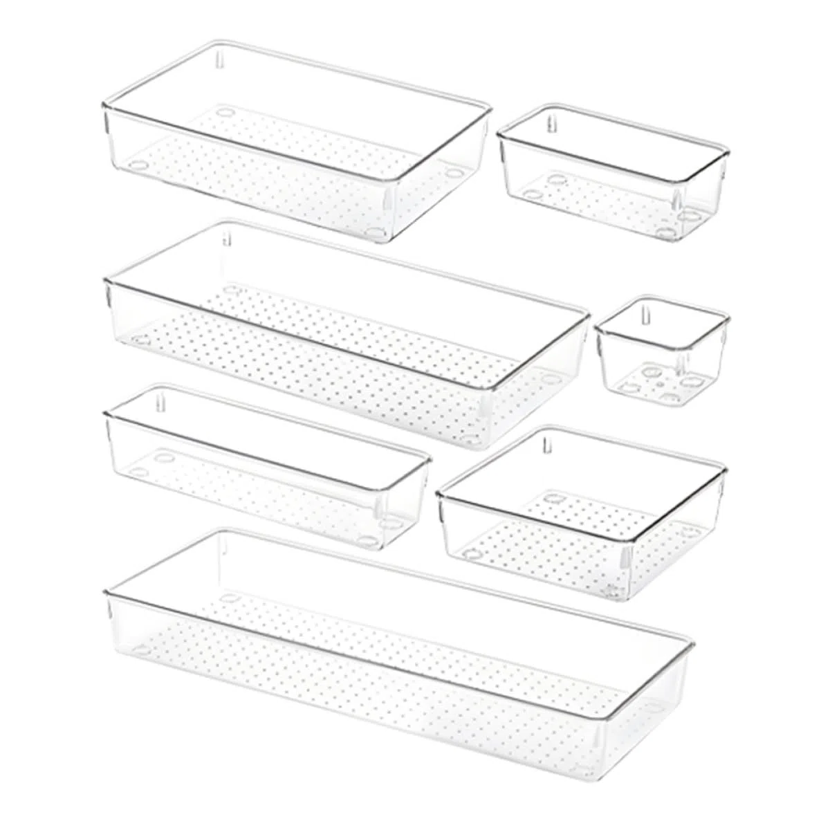 Artibetter Juego de Organizadores Divisores Múltiples para Almacenamiento Versátil de Cajones Transparentes de Pet Tamaños de Objetos y Cosméticos en Escritorio o Dormitorio