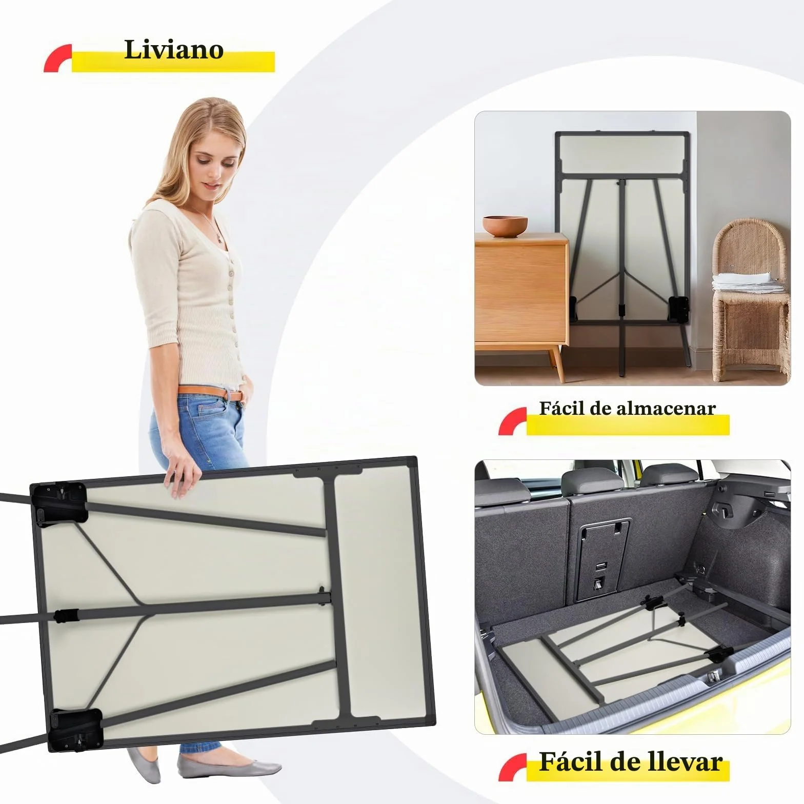 Maxtek Pizarra Blanca con Caballete 90x60 cm, Borrado en Seco, Magnética, Trípode, Altura Ajustable, Negra